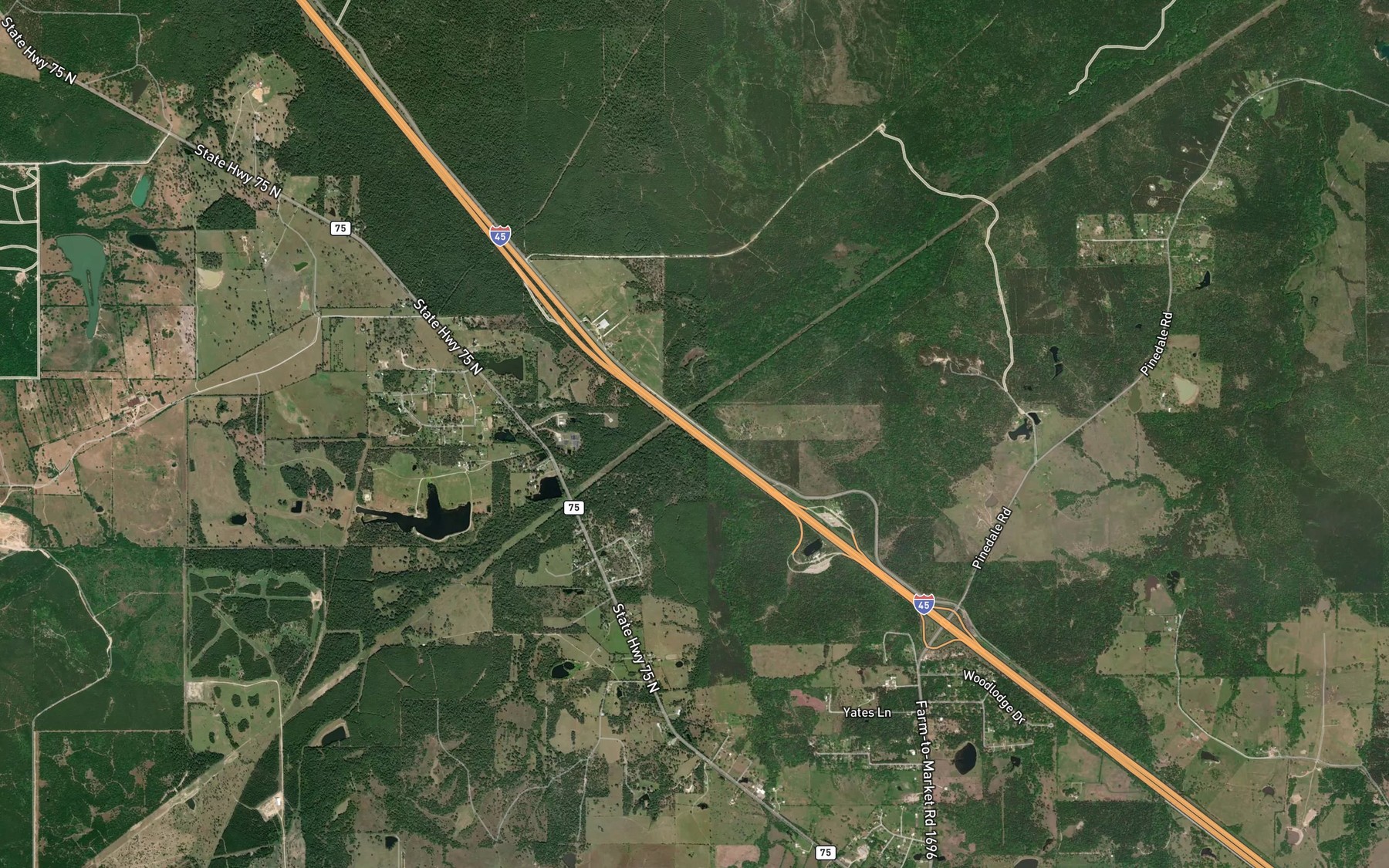 Satellite map of the Rocky Branch
