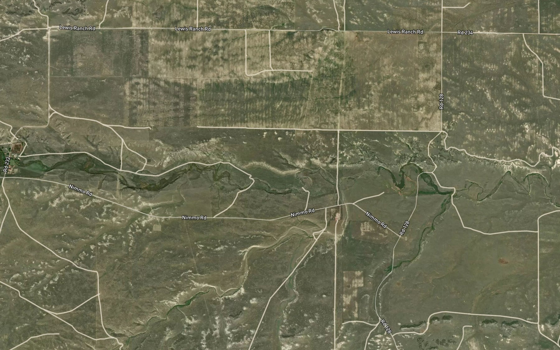 Satellite map of the Carey Horse Creek Ditch Number 10