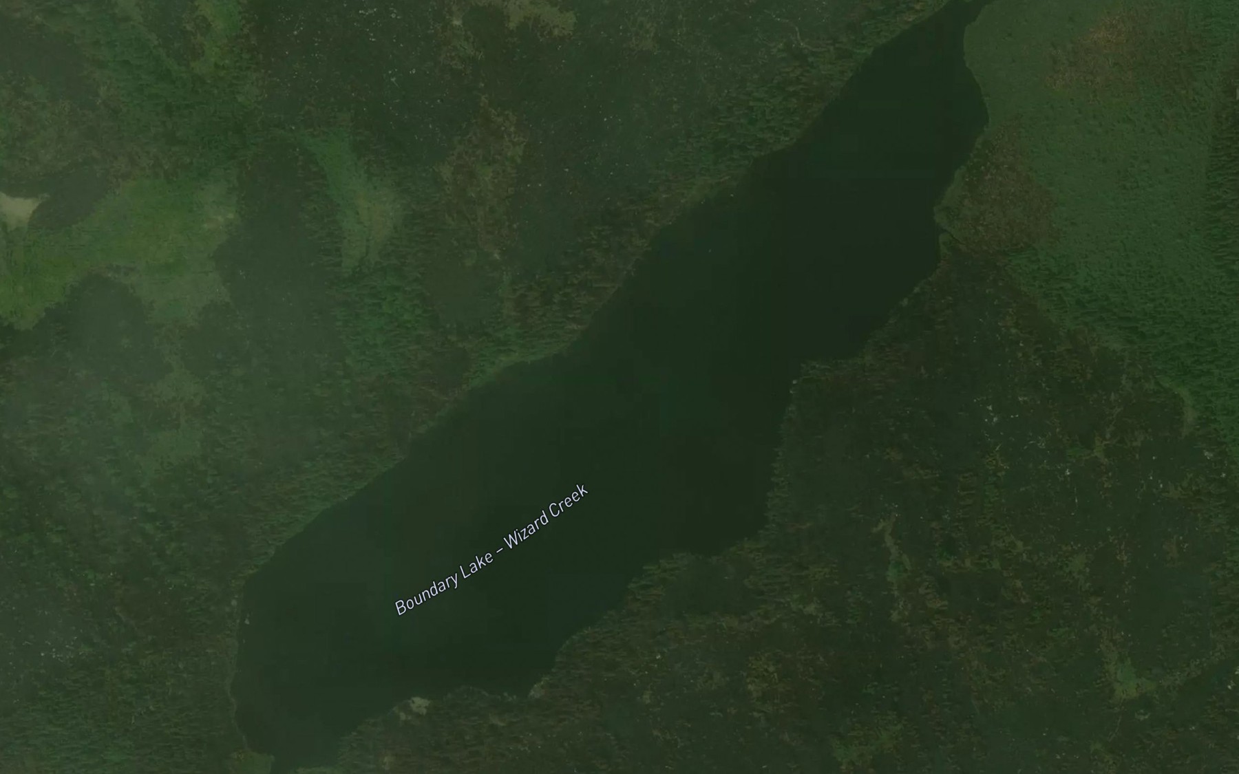 Satellite map of the Boundary Lake