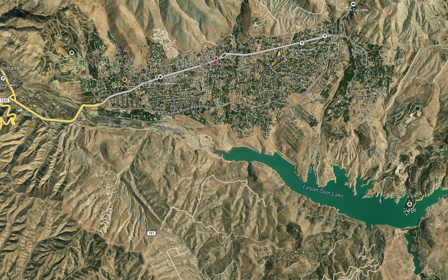 Satellite map of the Rudkhaneh-ye Kond