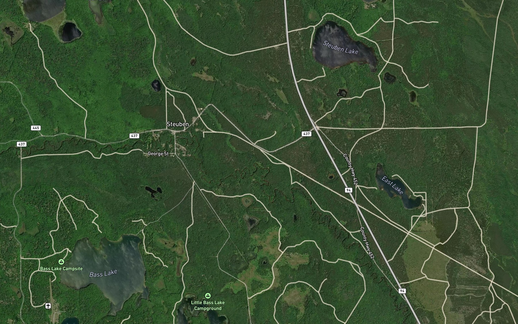 Satellite map of the Delias Run