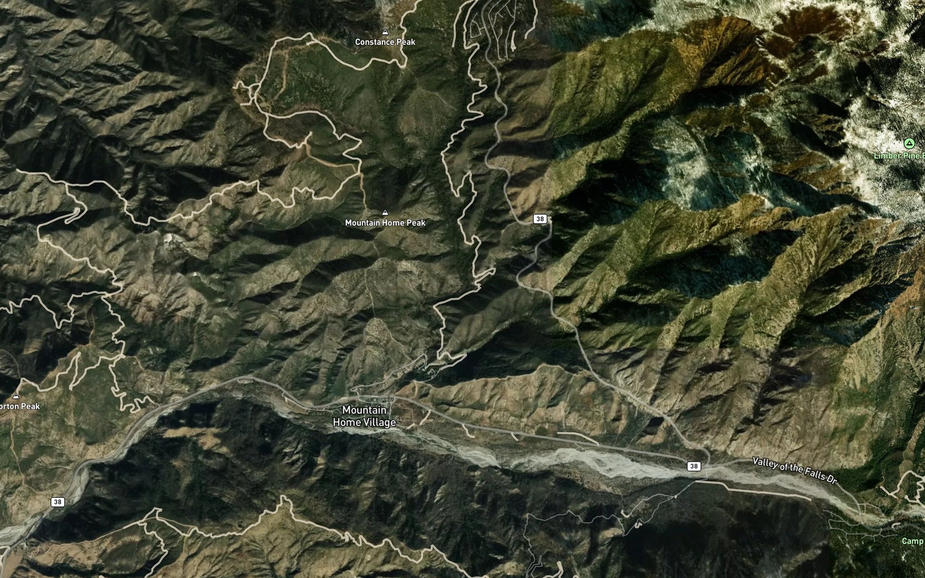 Satellite map of the East Fork Mountain Home Creek