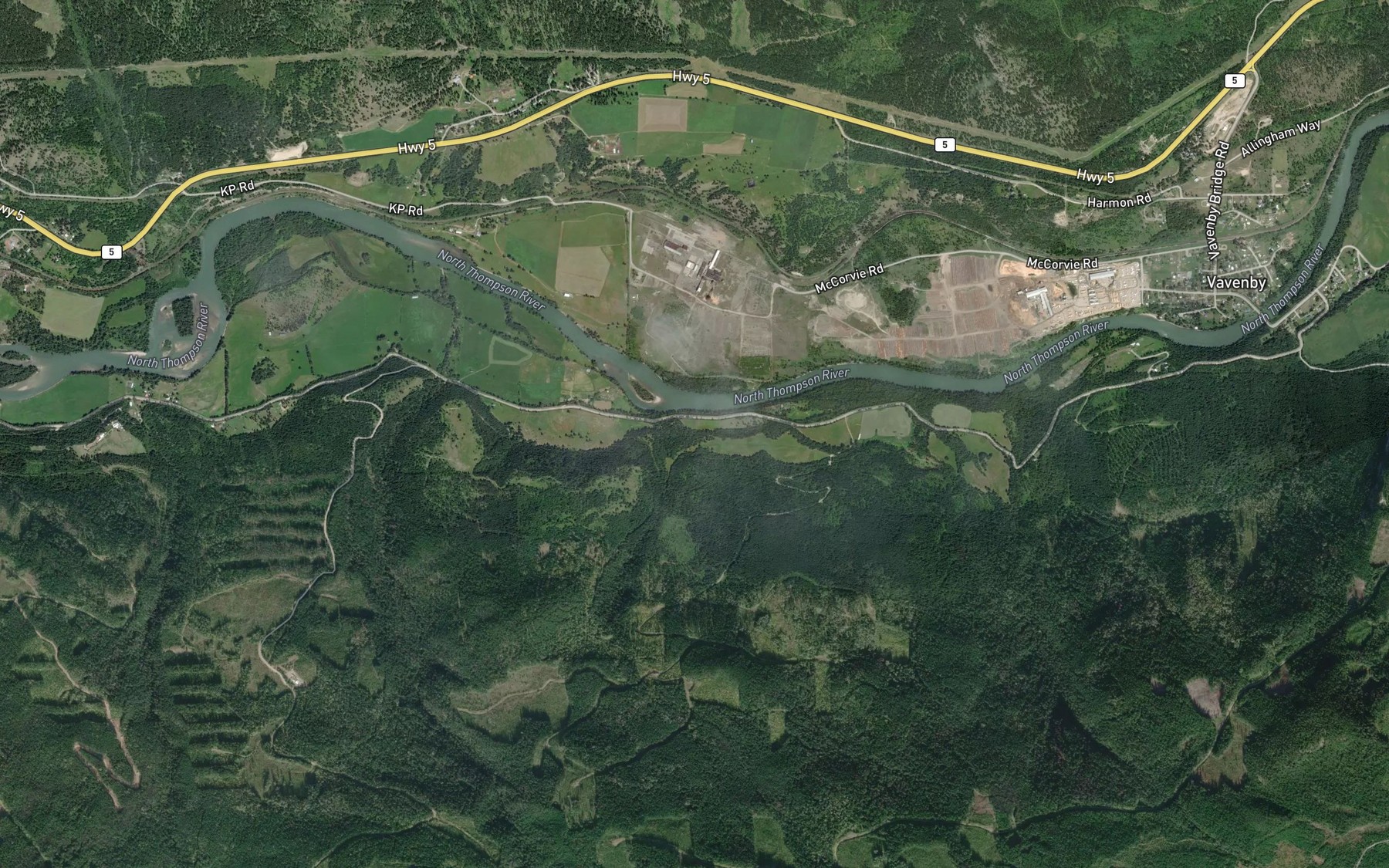 Satellite map of the Finley Creek