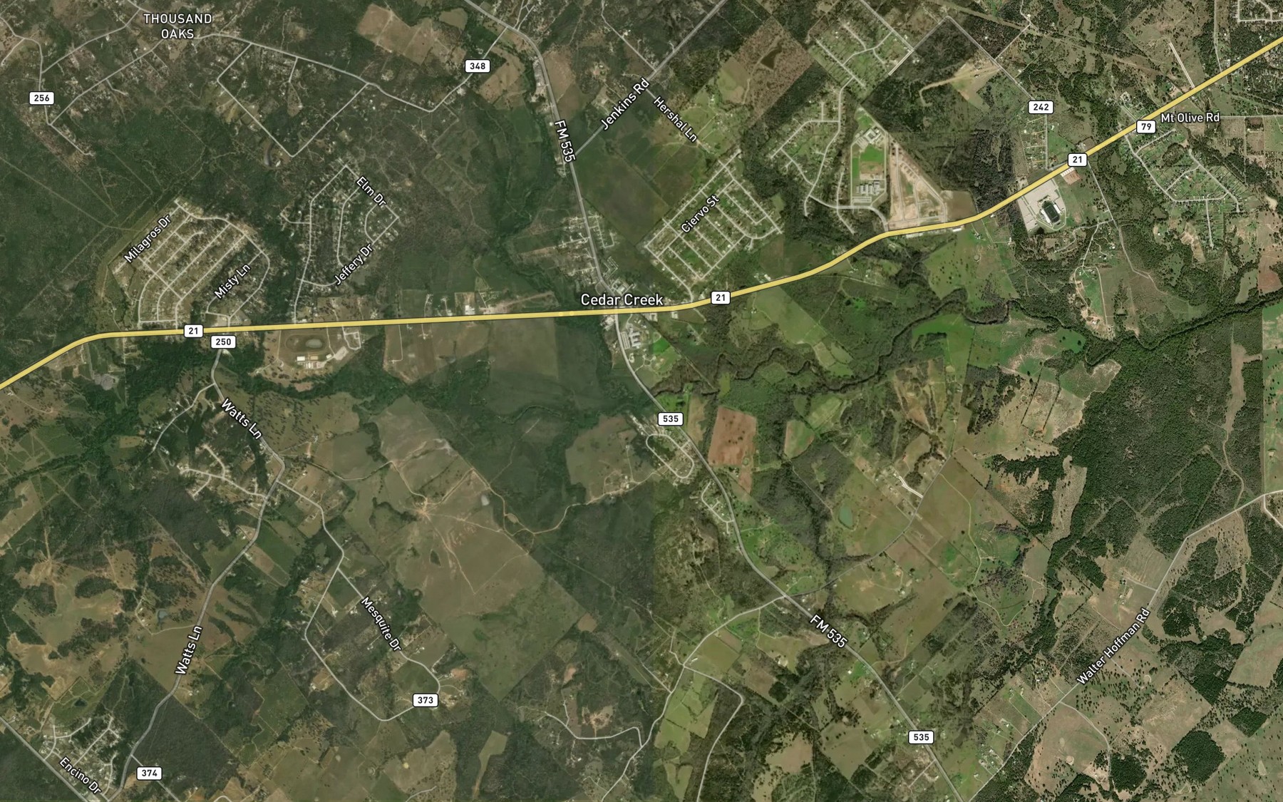 Satellite map of the Maha Creek