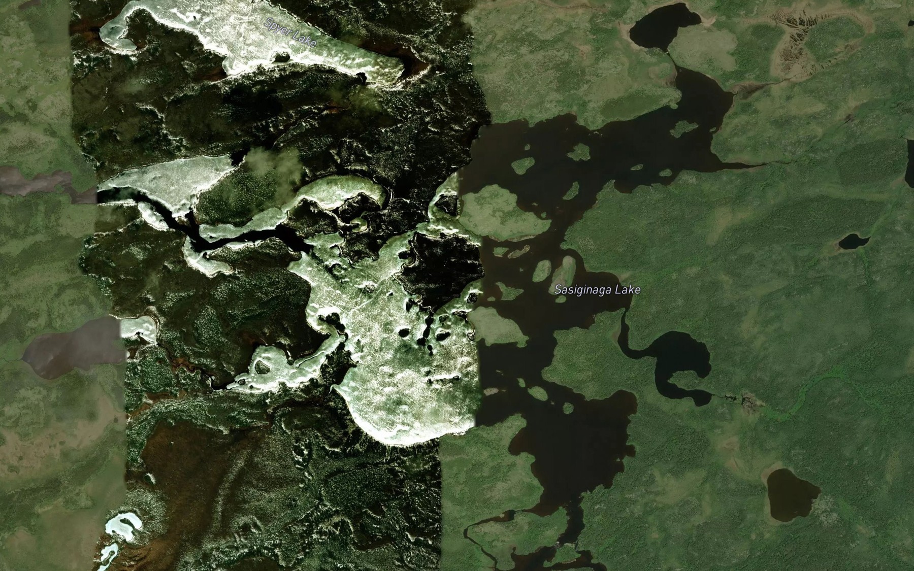 Satellite map of the Sasiginaga Lake