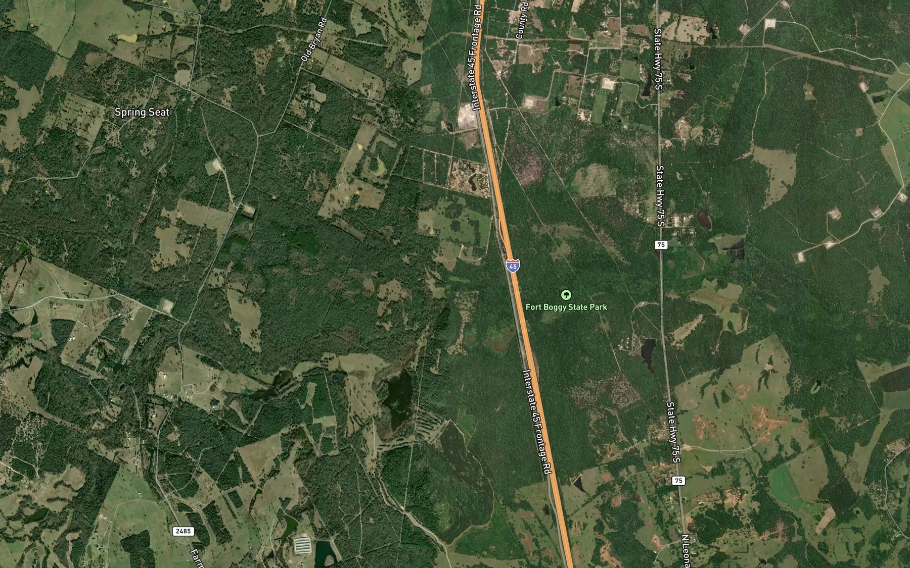 Satellite map of the Cedar Creek