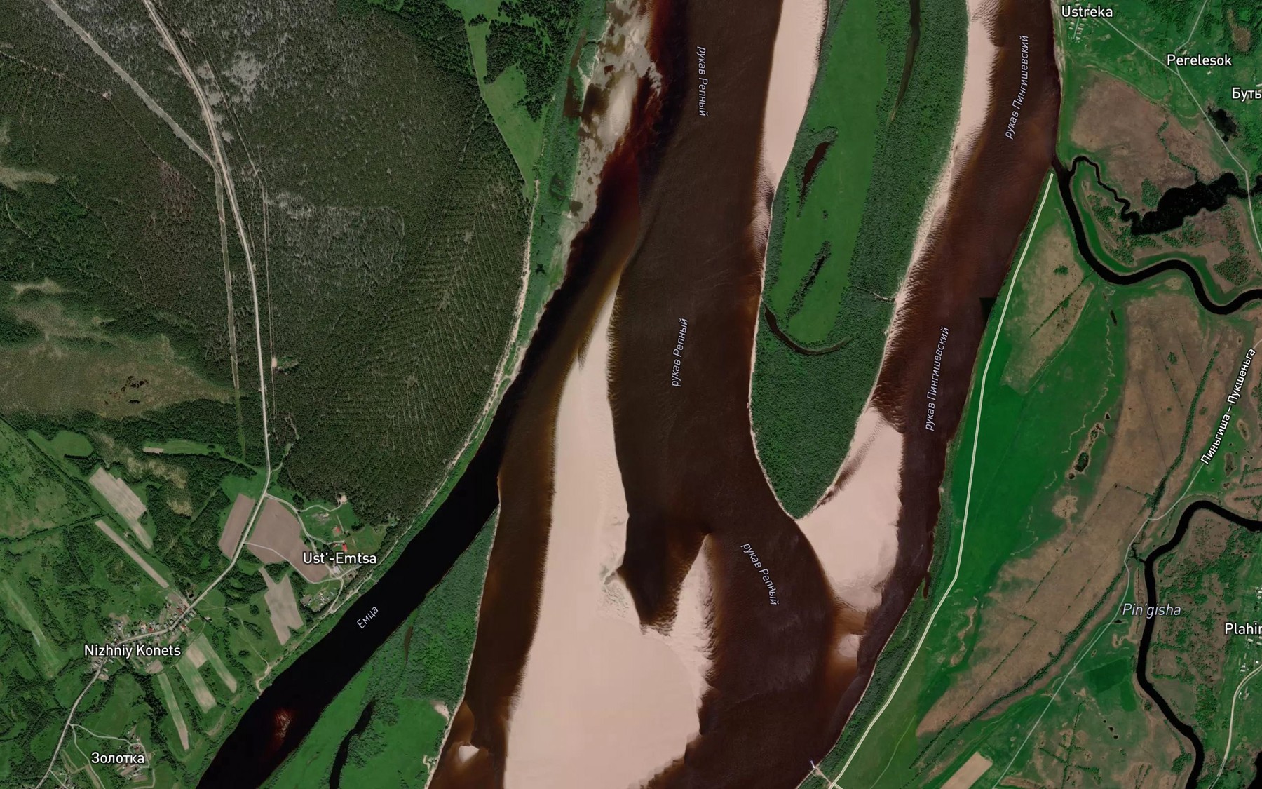 Satellite map of the Yemtsa