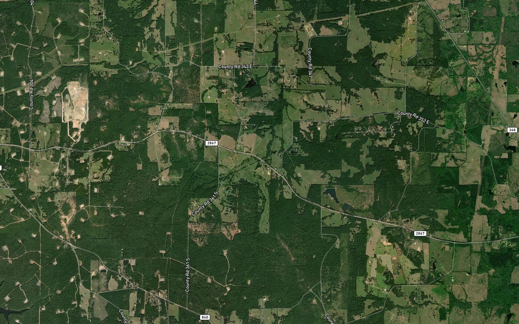 Satellite map of the Dry Branch