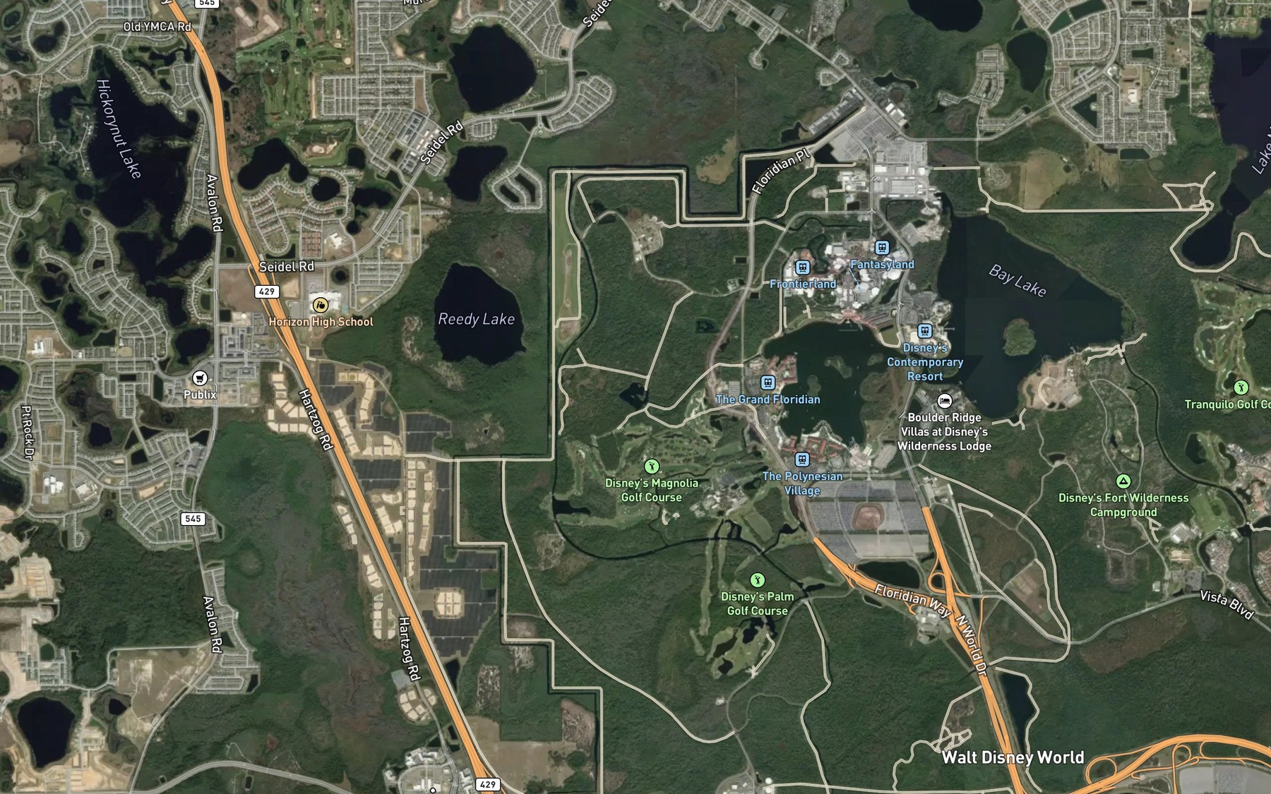 Satellite map of the Lake Overstreet