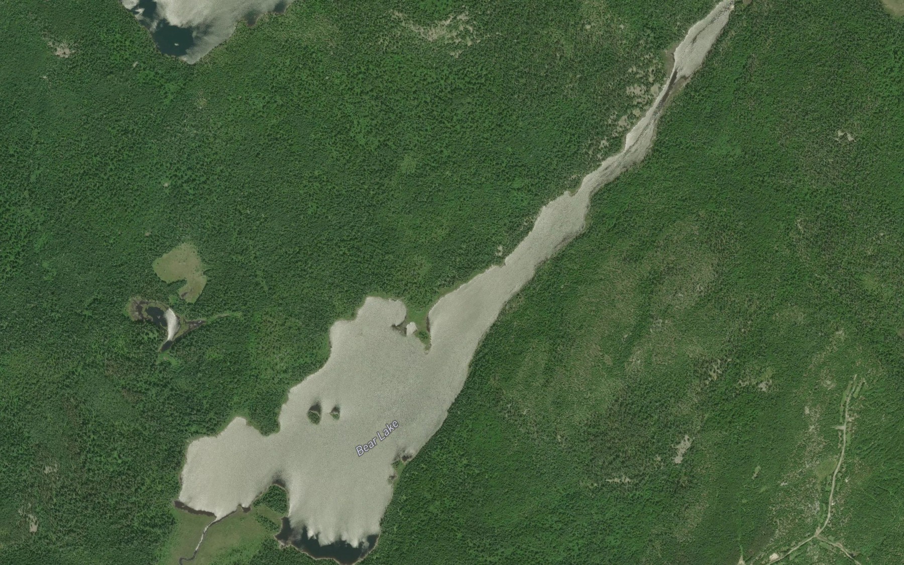 Satellite map of the Bear Lake