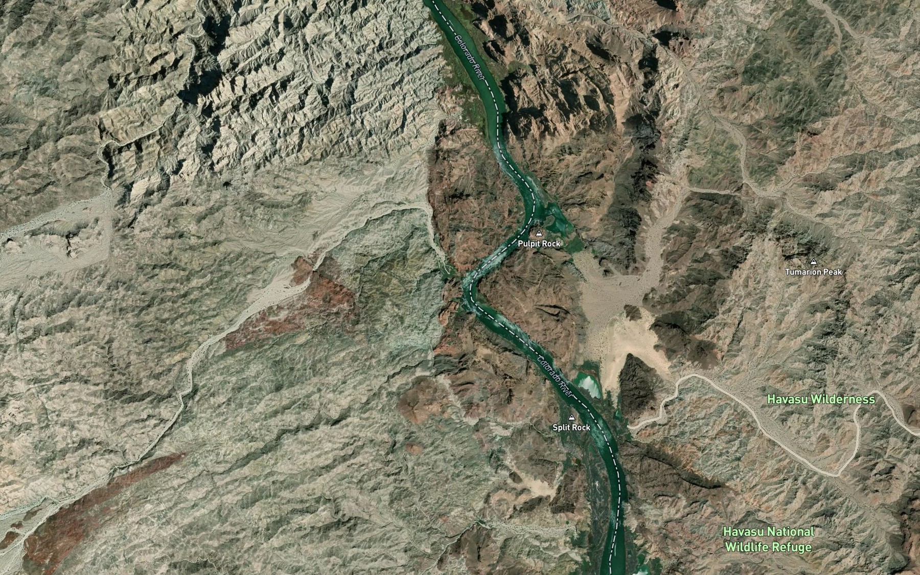 Satellite map of the Devils Elbow