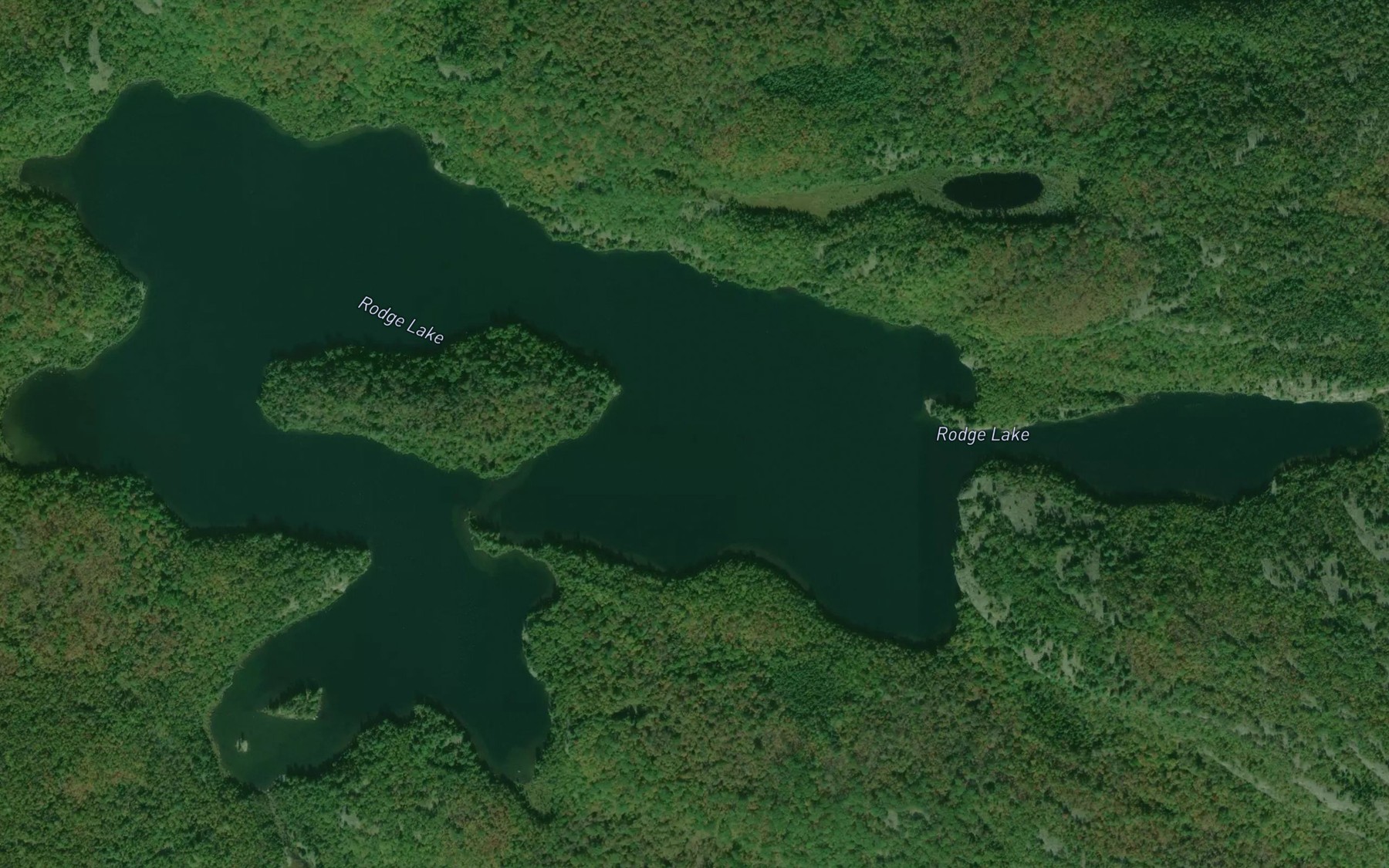 Satellite map of the Rodge Lake