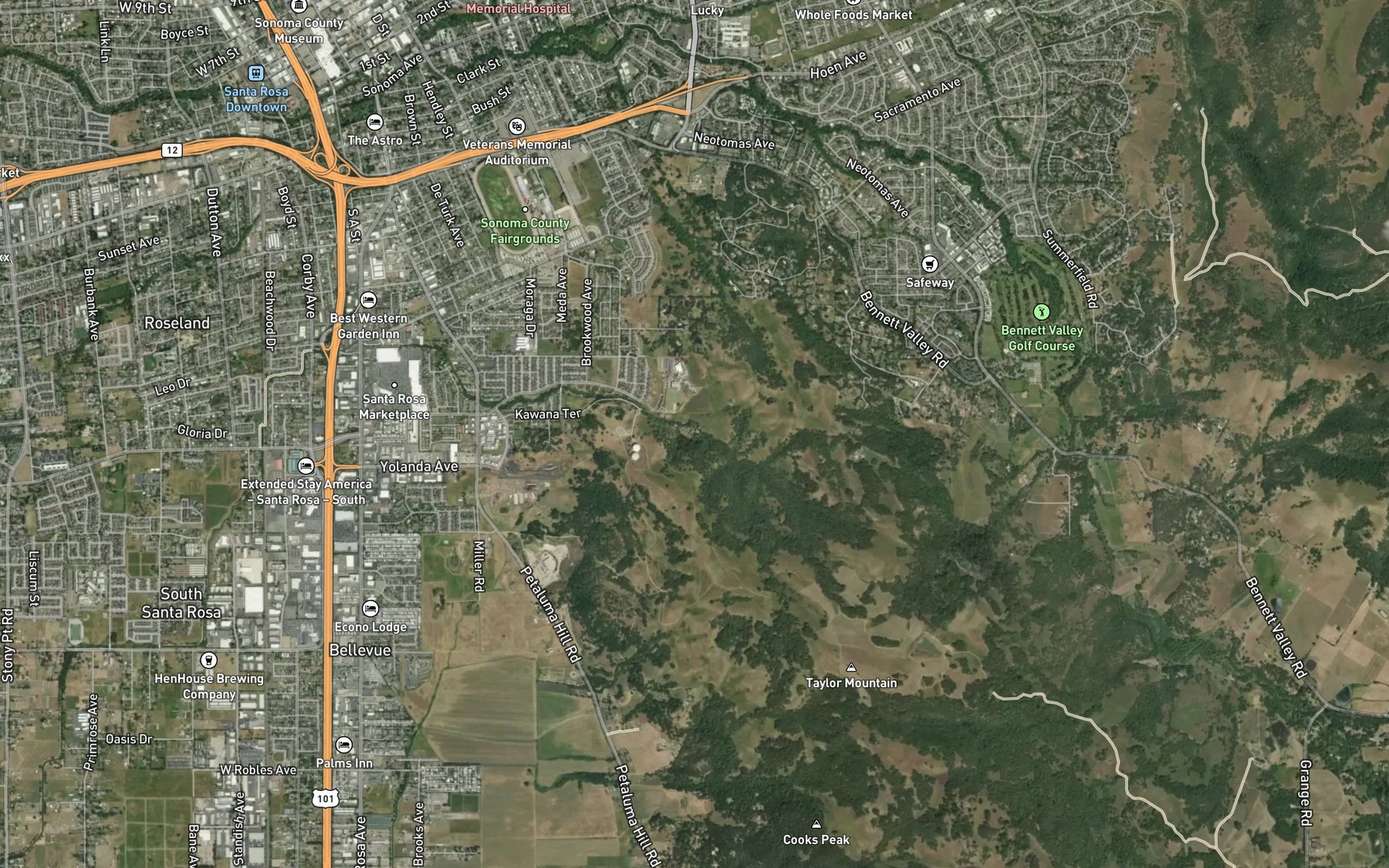 Satellite map of the Kawana Springs
