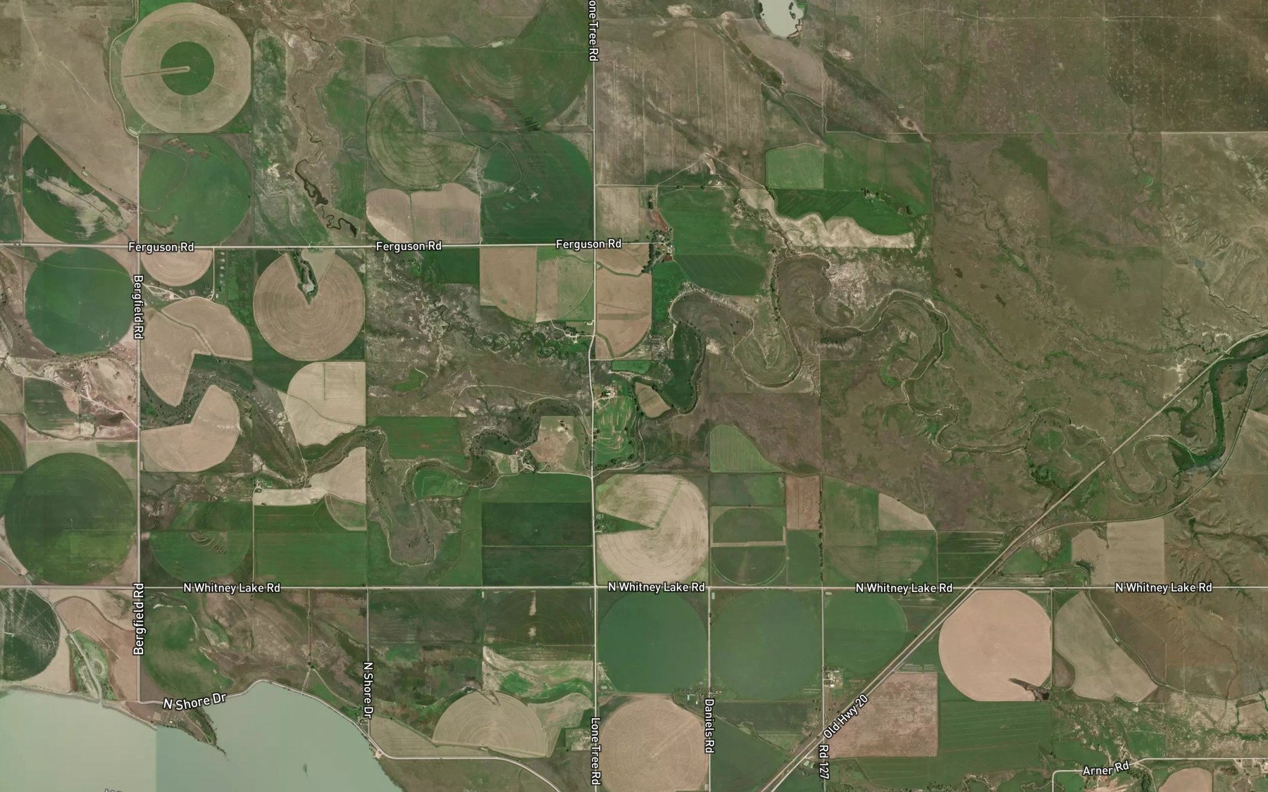 Satellite map of the Dry Creek