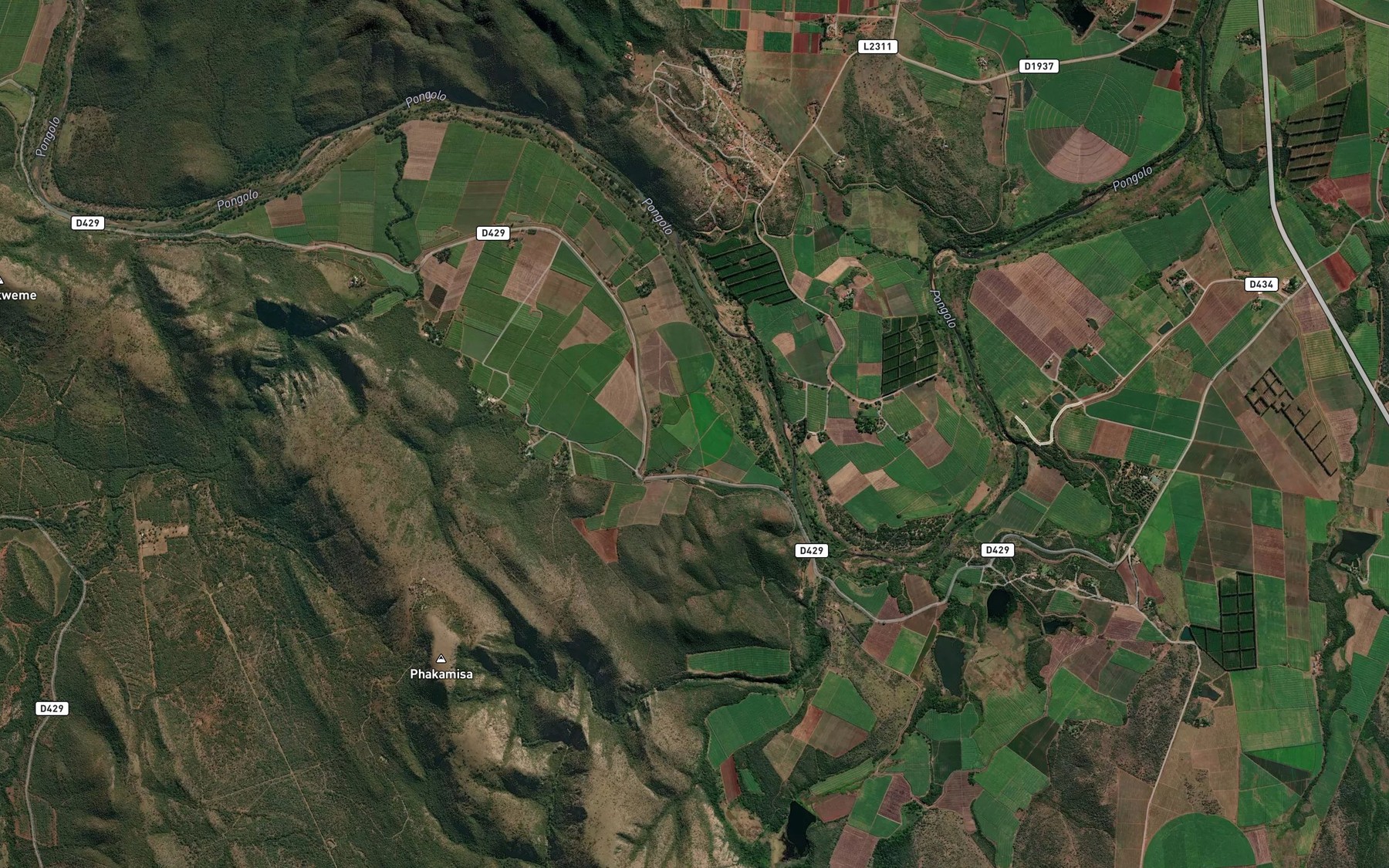 Satellite map of the Mkaya
