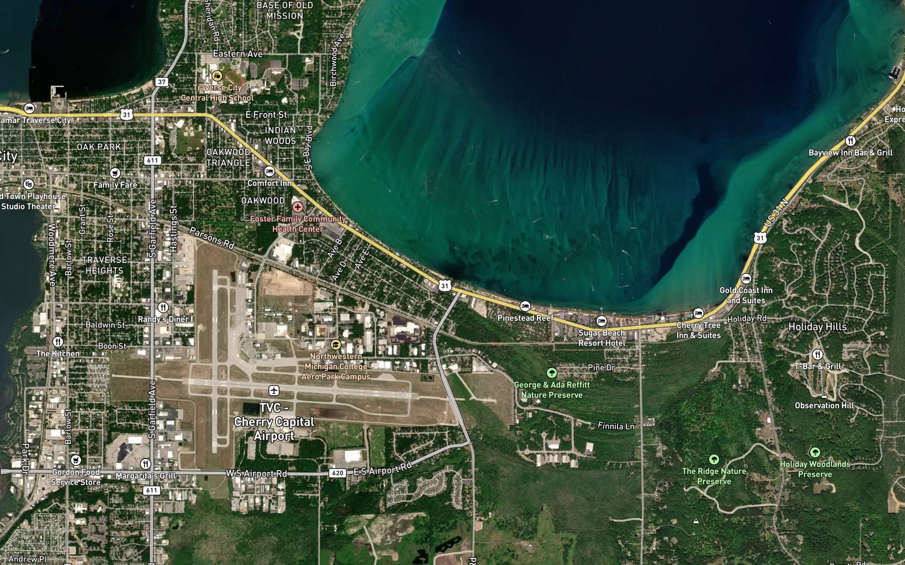 Satellite map of the East Branch Mitchell Creek