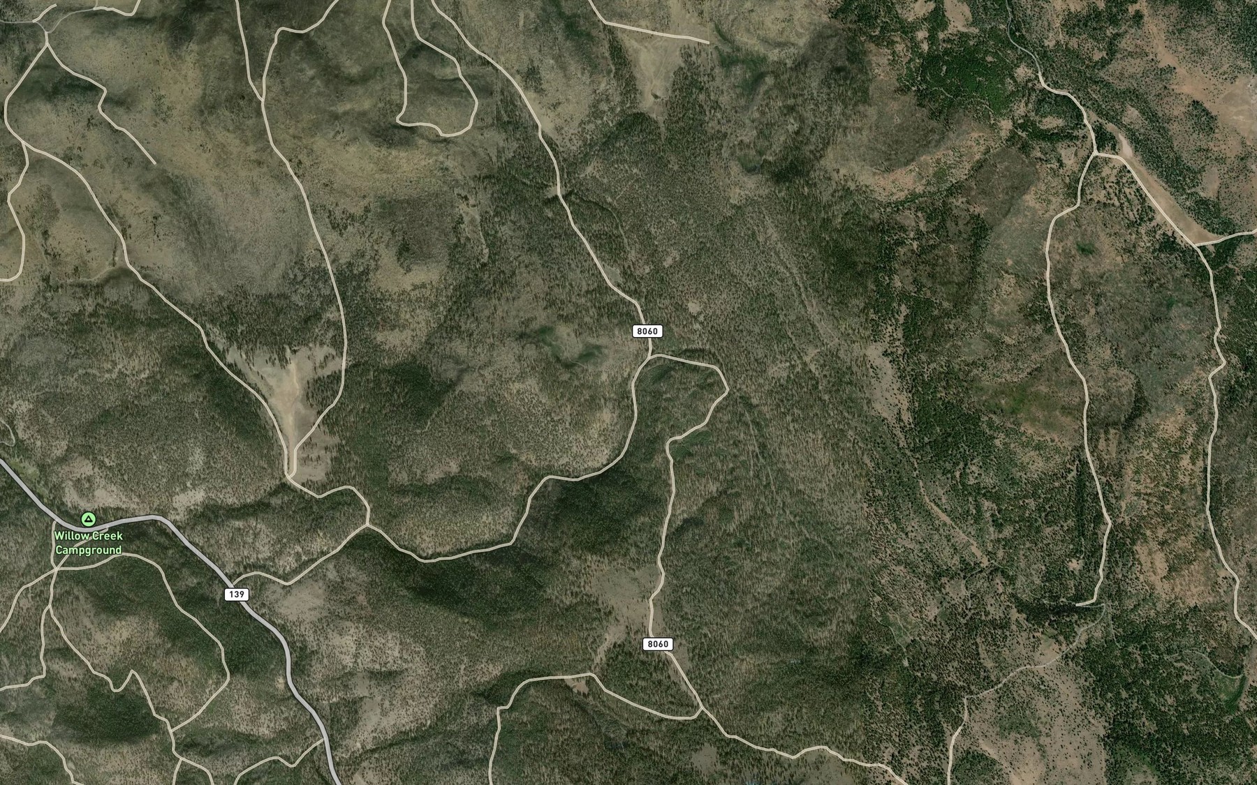 Satellite map of the Williams Reservoir