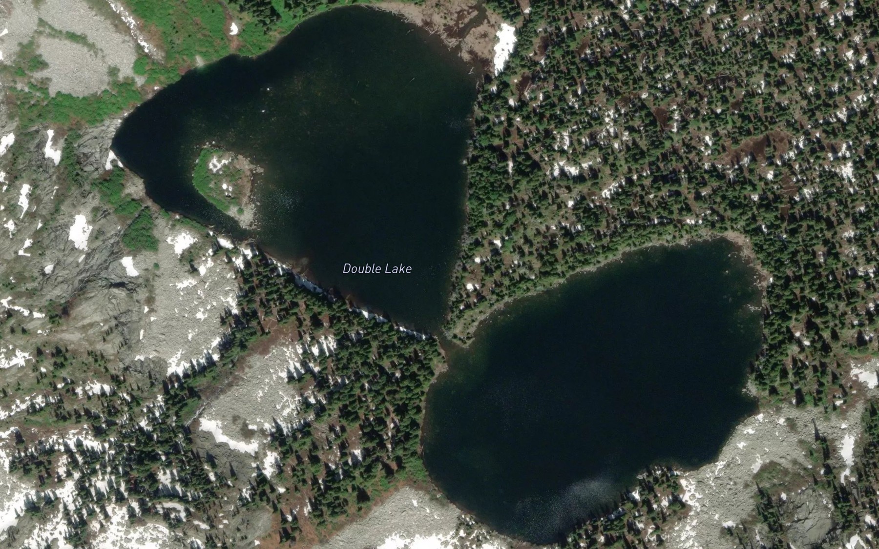Satellite map of the Double Lake