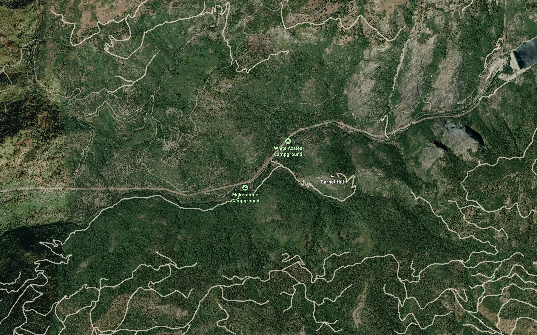 Satellite map of the Moore Creek