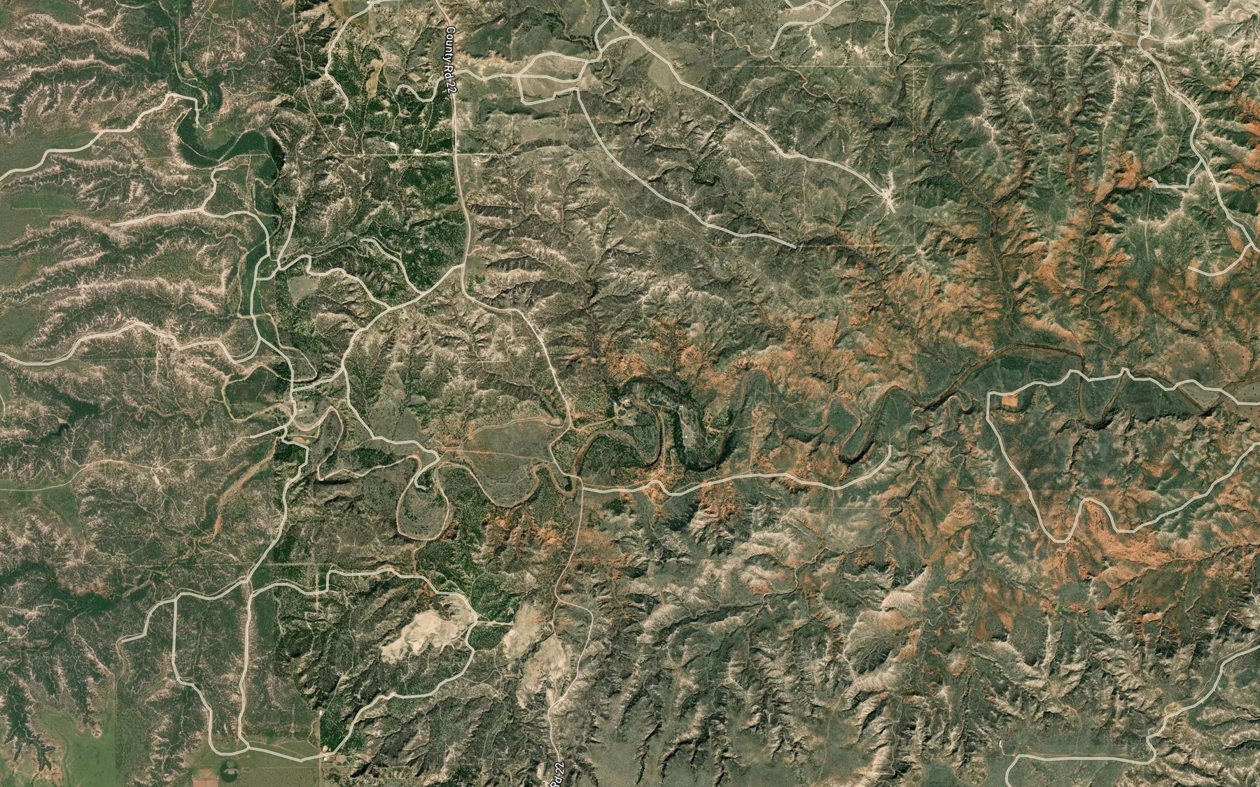 Satellite map of the Blue Hole Creek