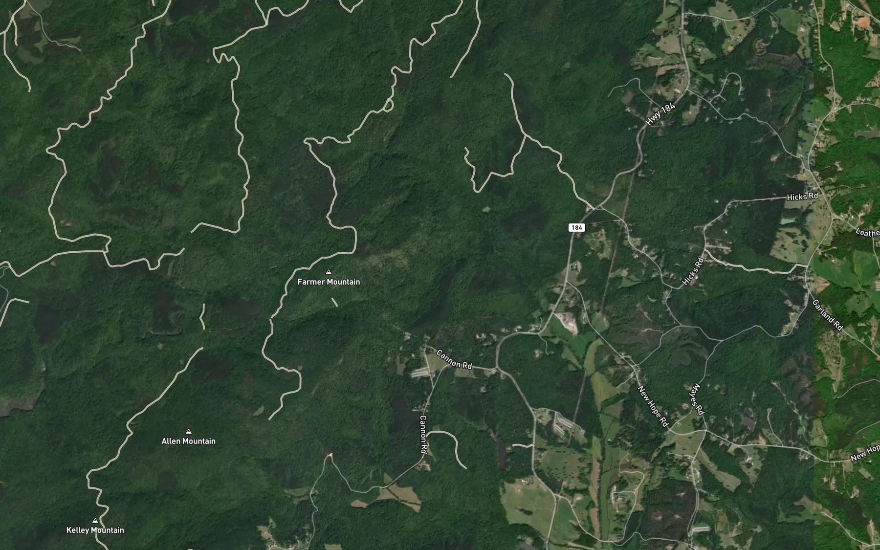 Satellite map of the Rushie Branch