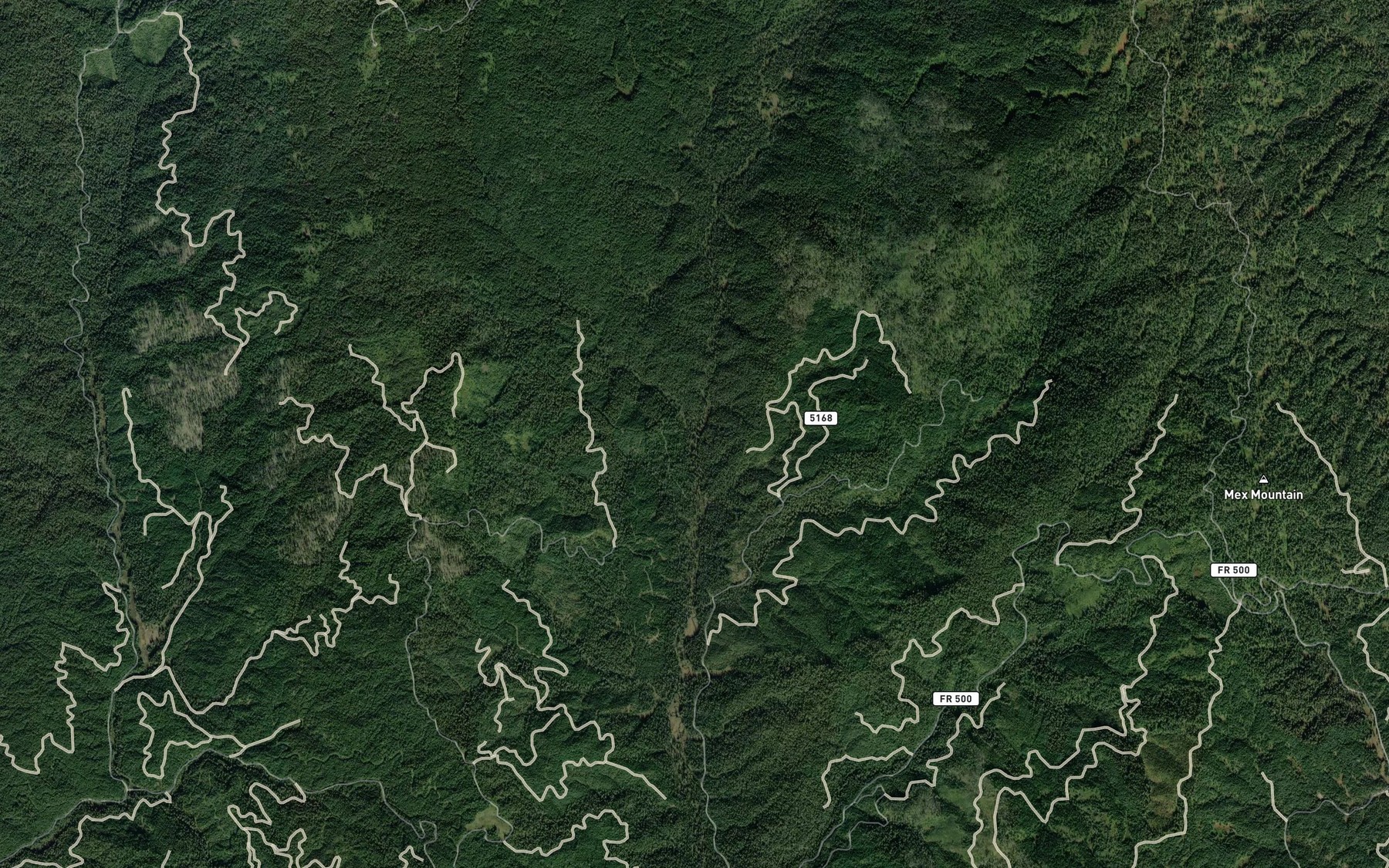 Satellite map of the Austin Creek