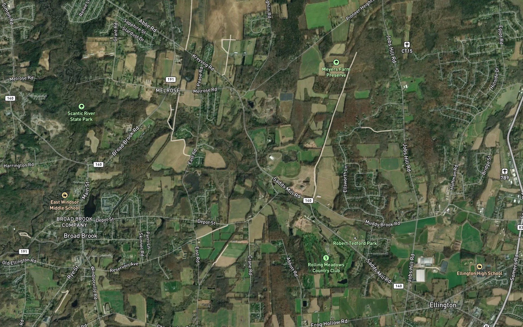 Satellite map of the Creamery Pond