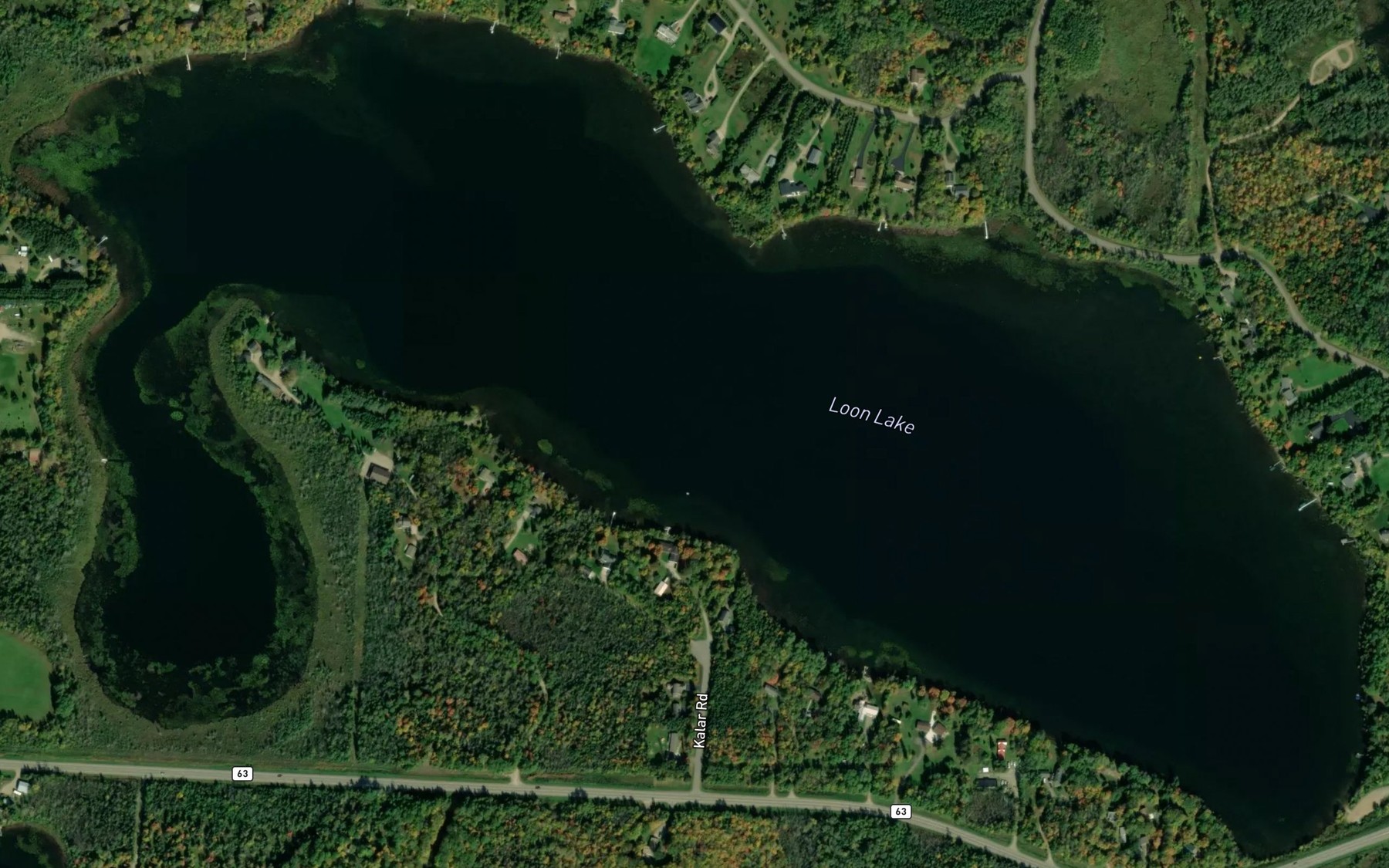 Satellite map of the Loon Lake