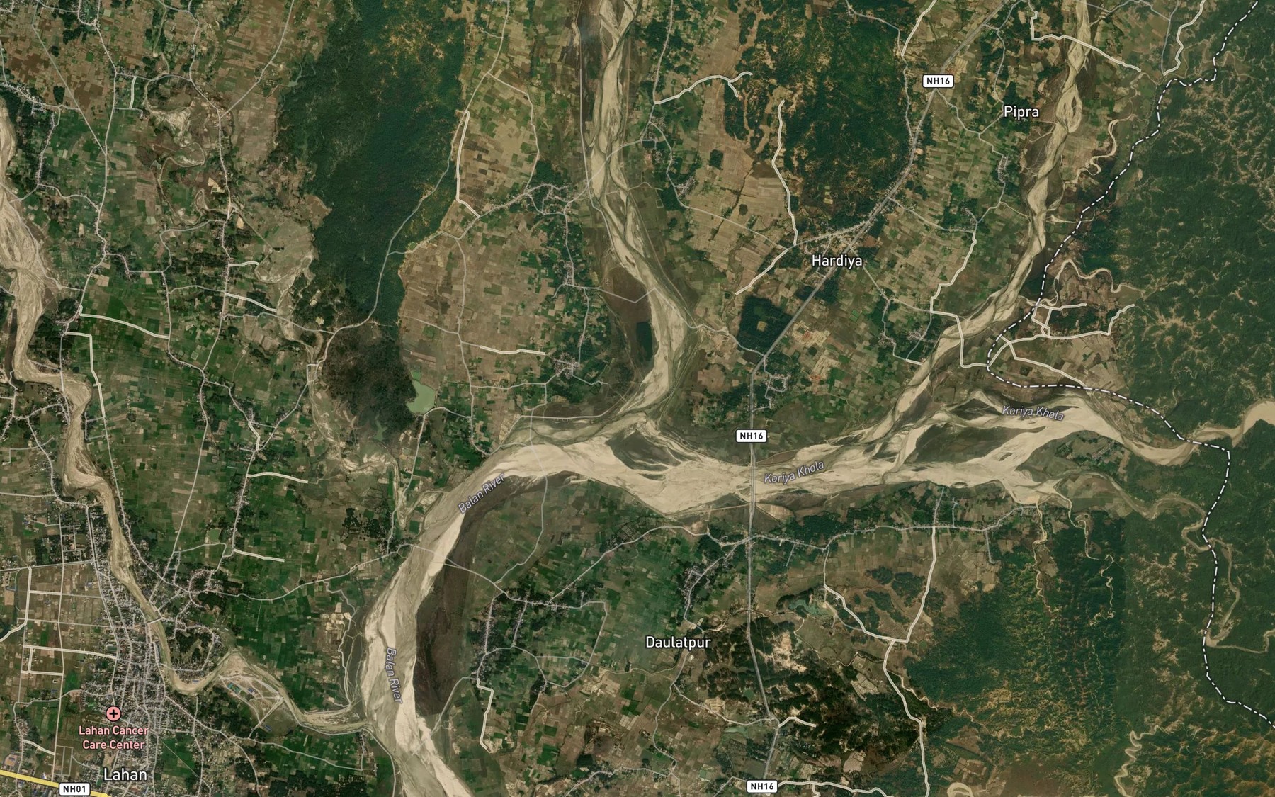 Satellite map of the Balan Khola