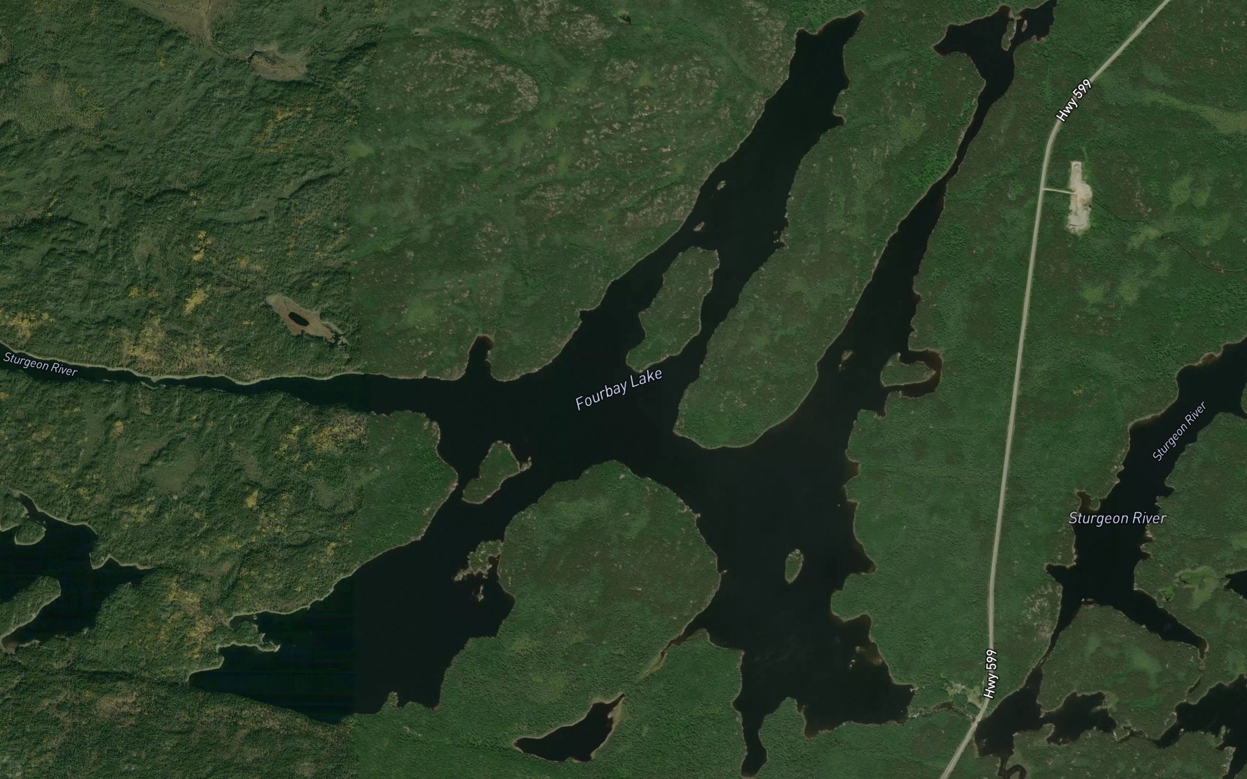 Satellite map of the Fourbay Lake