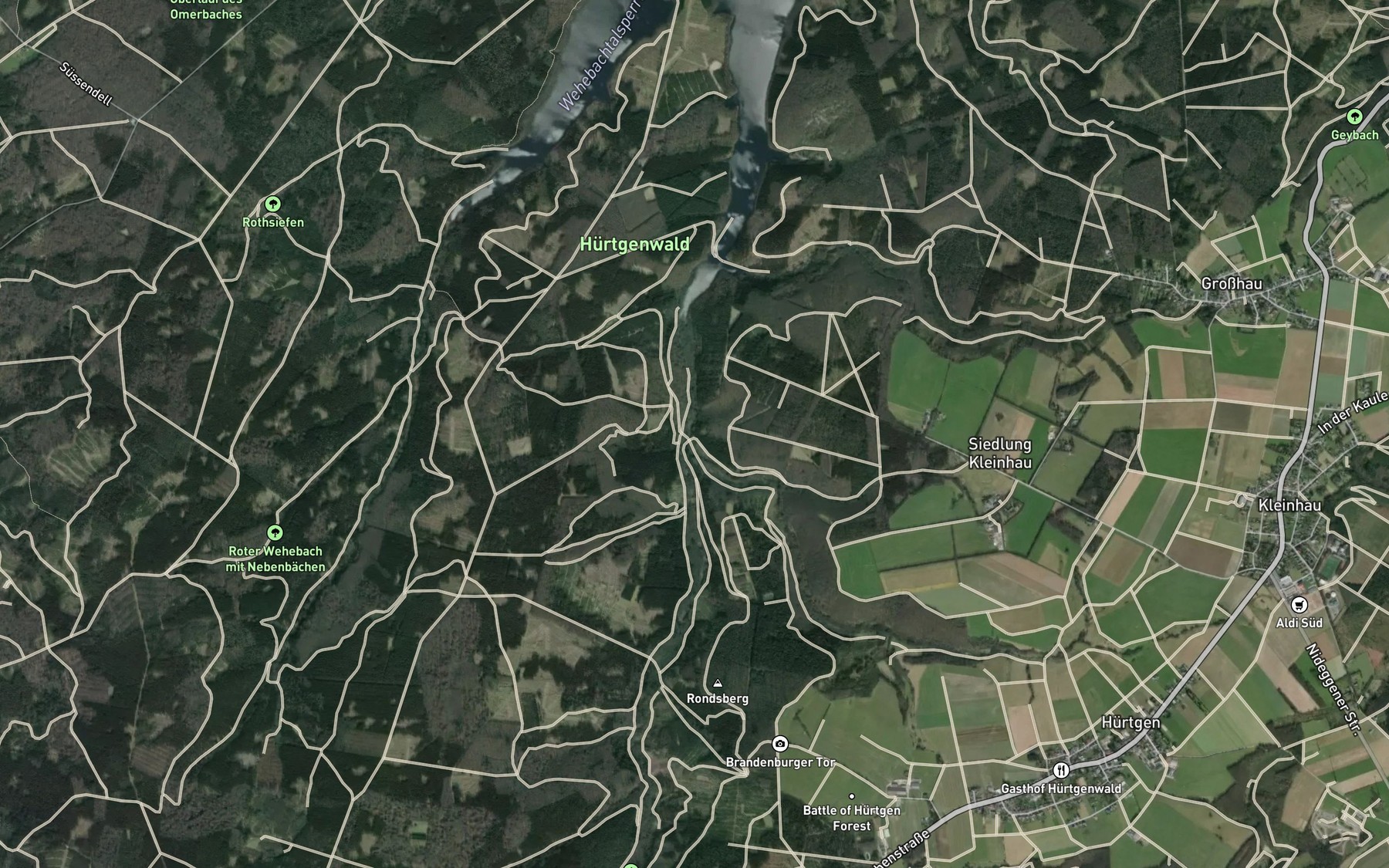 Satellite map of the Hurtgenbach