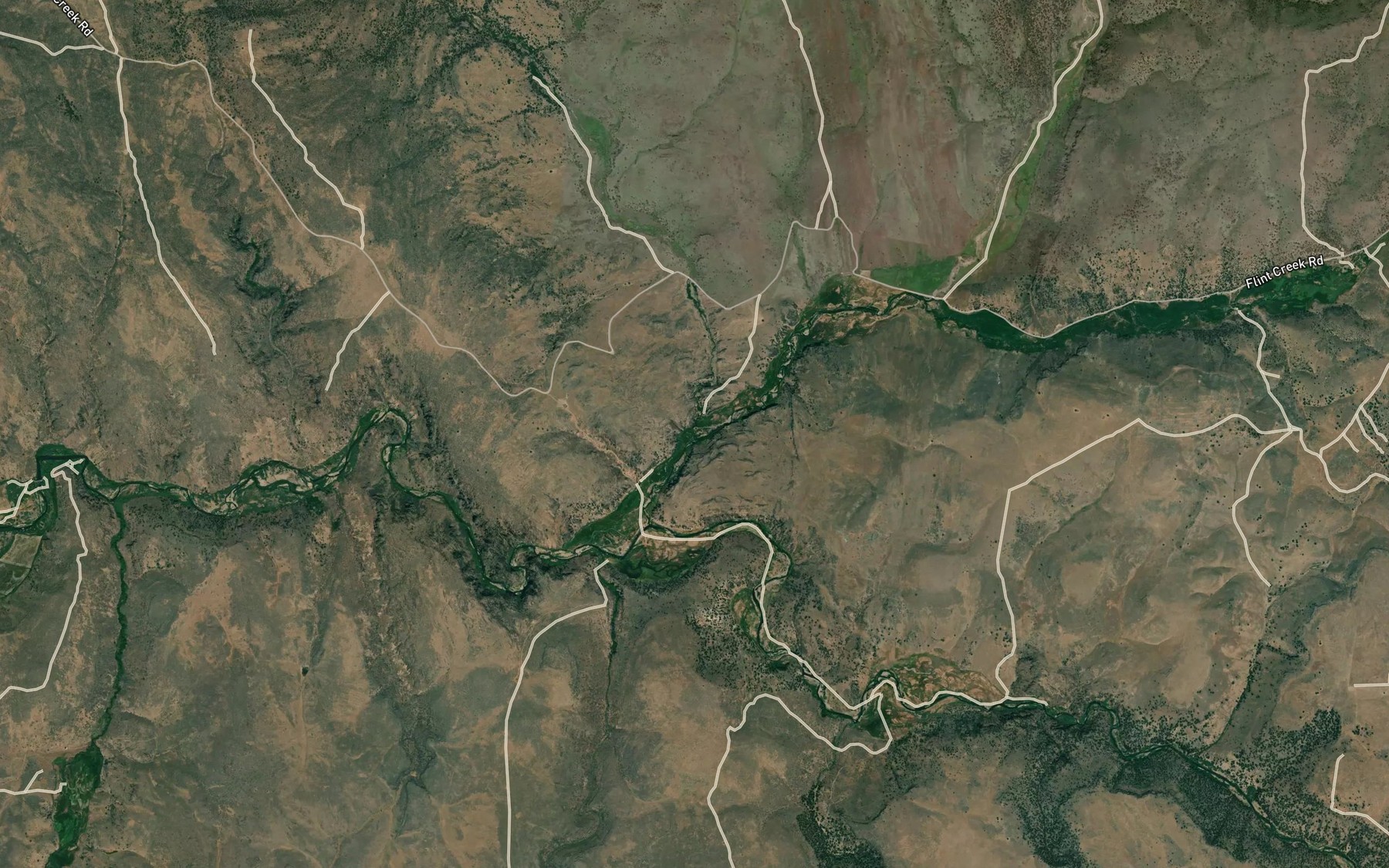 Satellite map of the Duck Creek