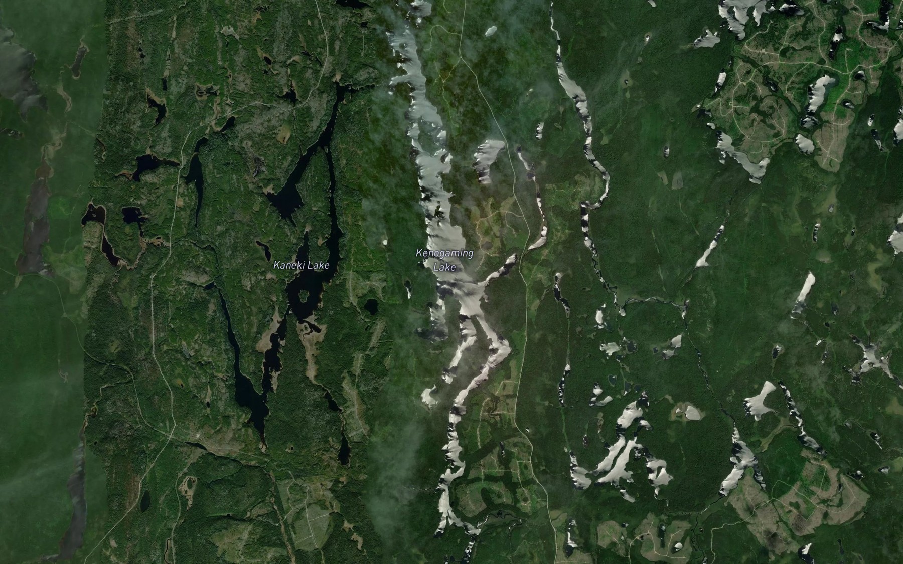 Satellite map of the Kenogaming Lake