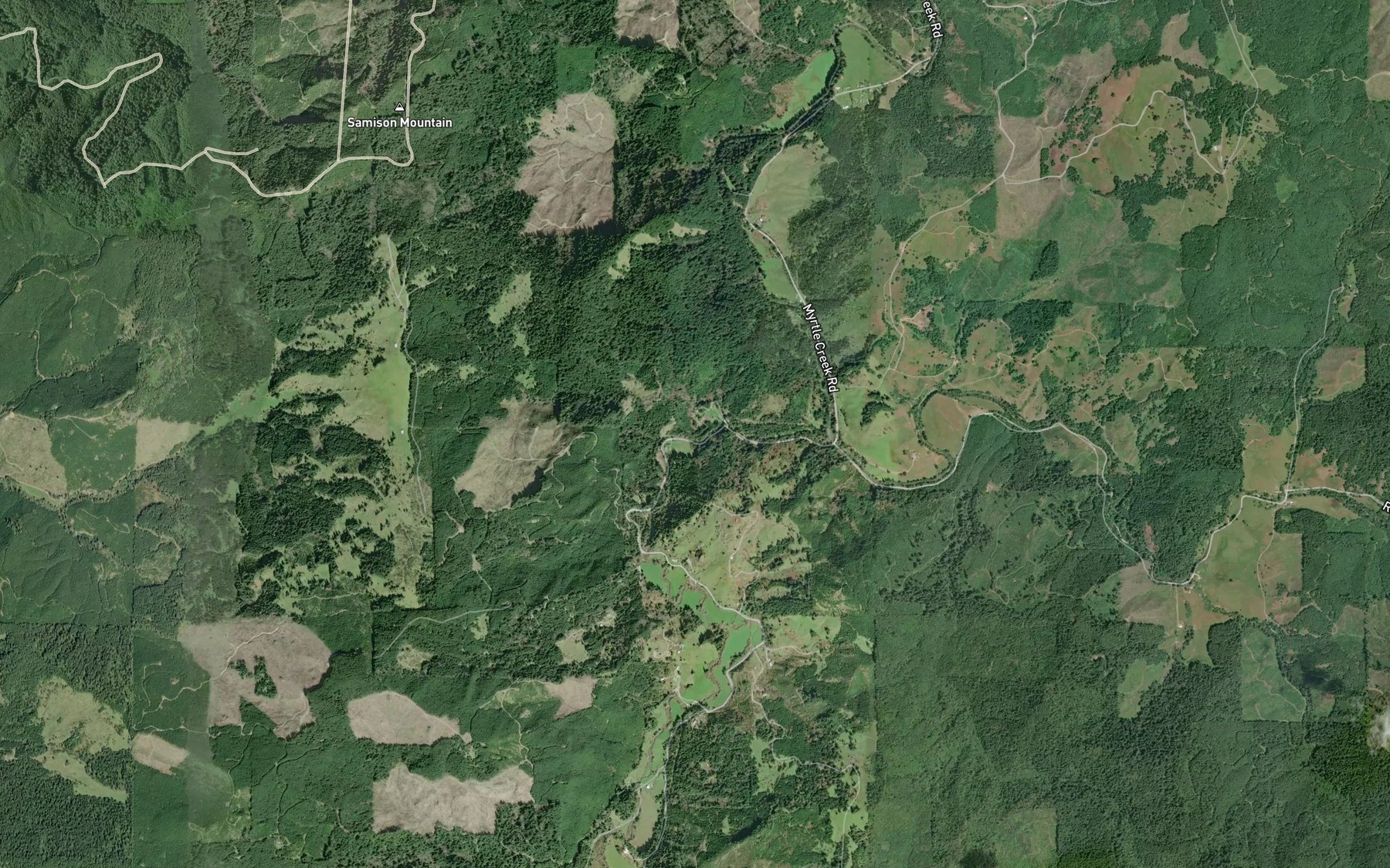 Satellite map of the Coal Creek