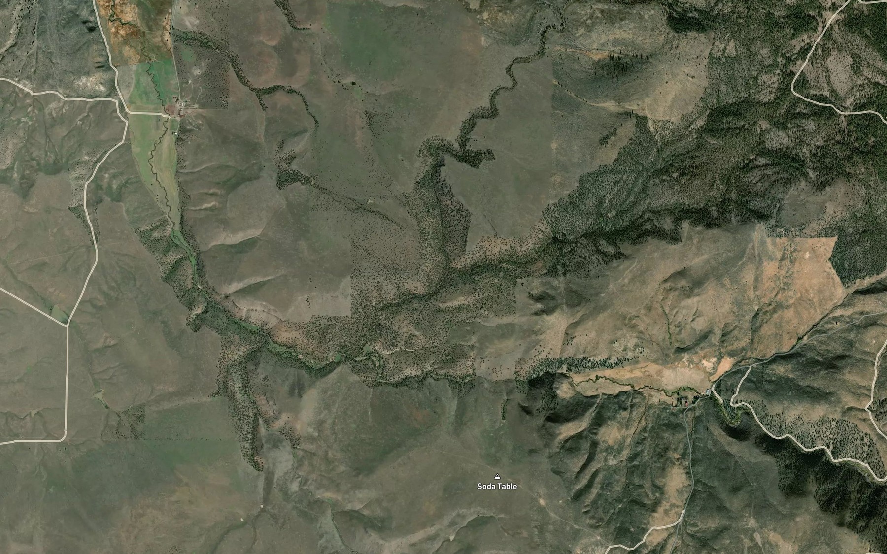 Satellite map of the Dry Rock Creek