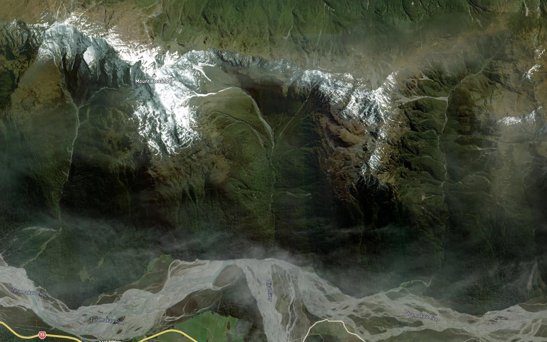 Satellite map of the Alexander Creek