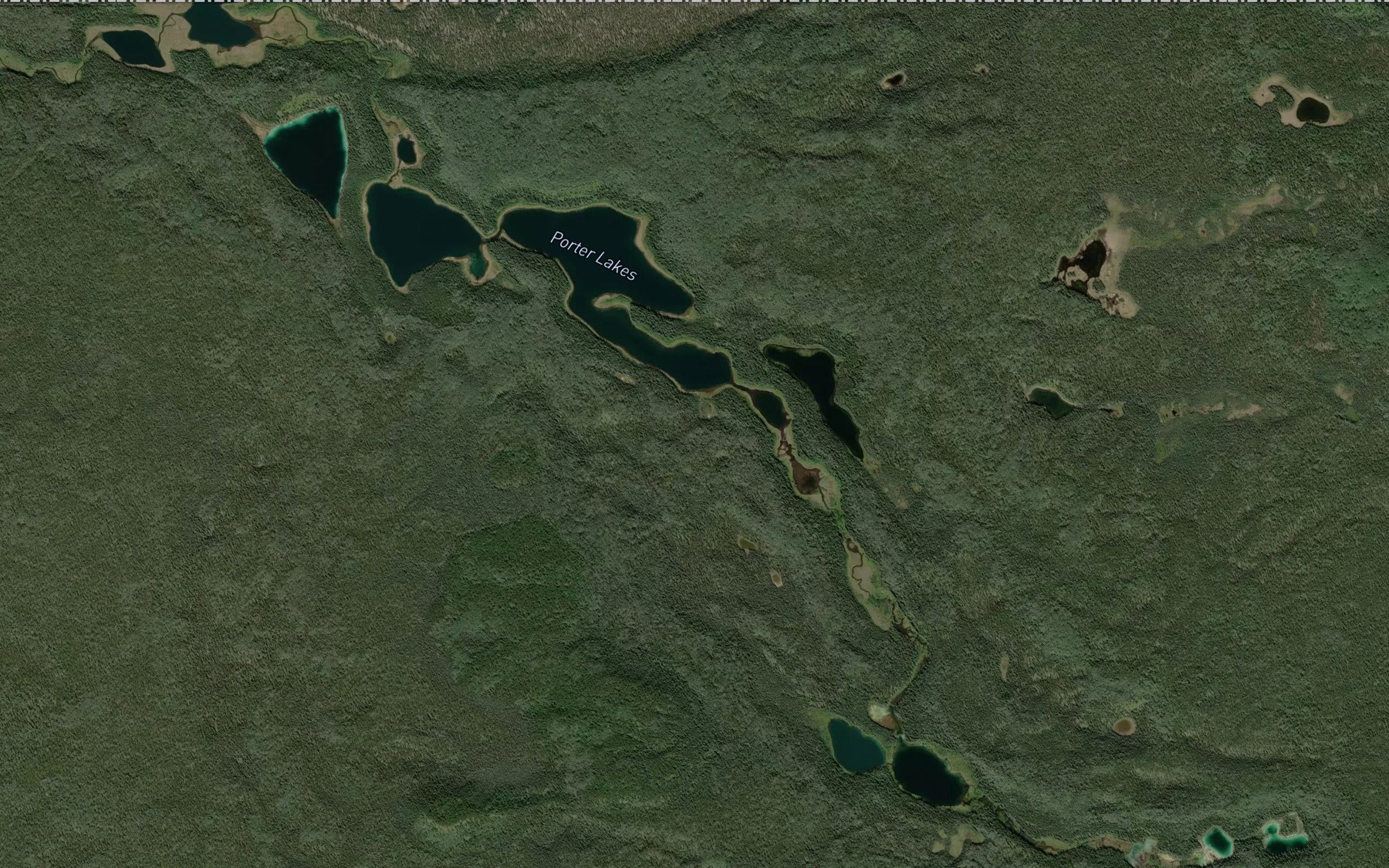 Satellite map of the Porter Lakes
