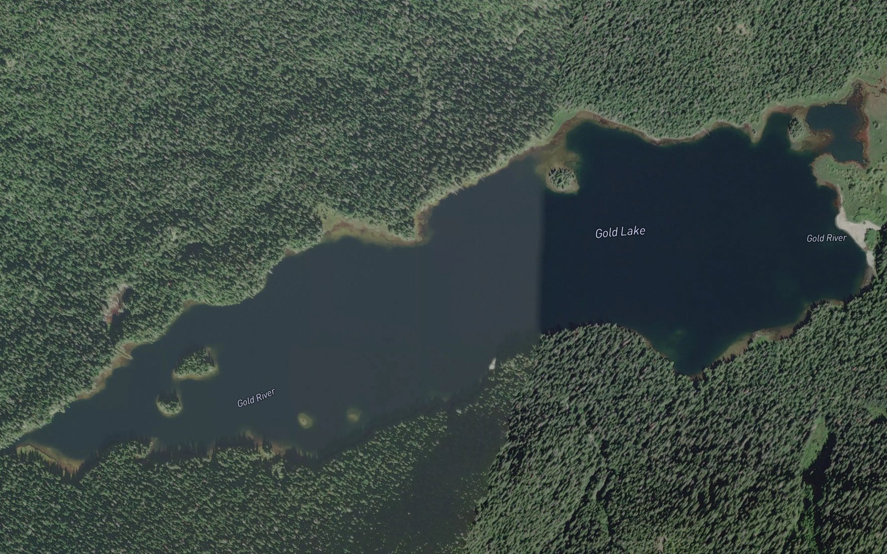 Satellite map of the Gold Lake