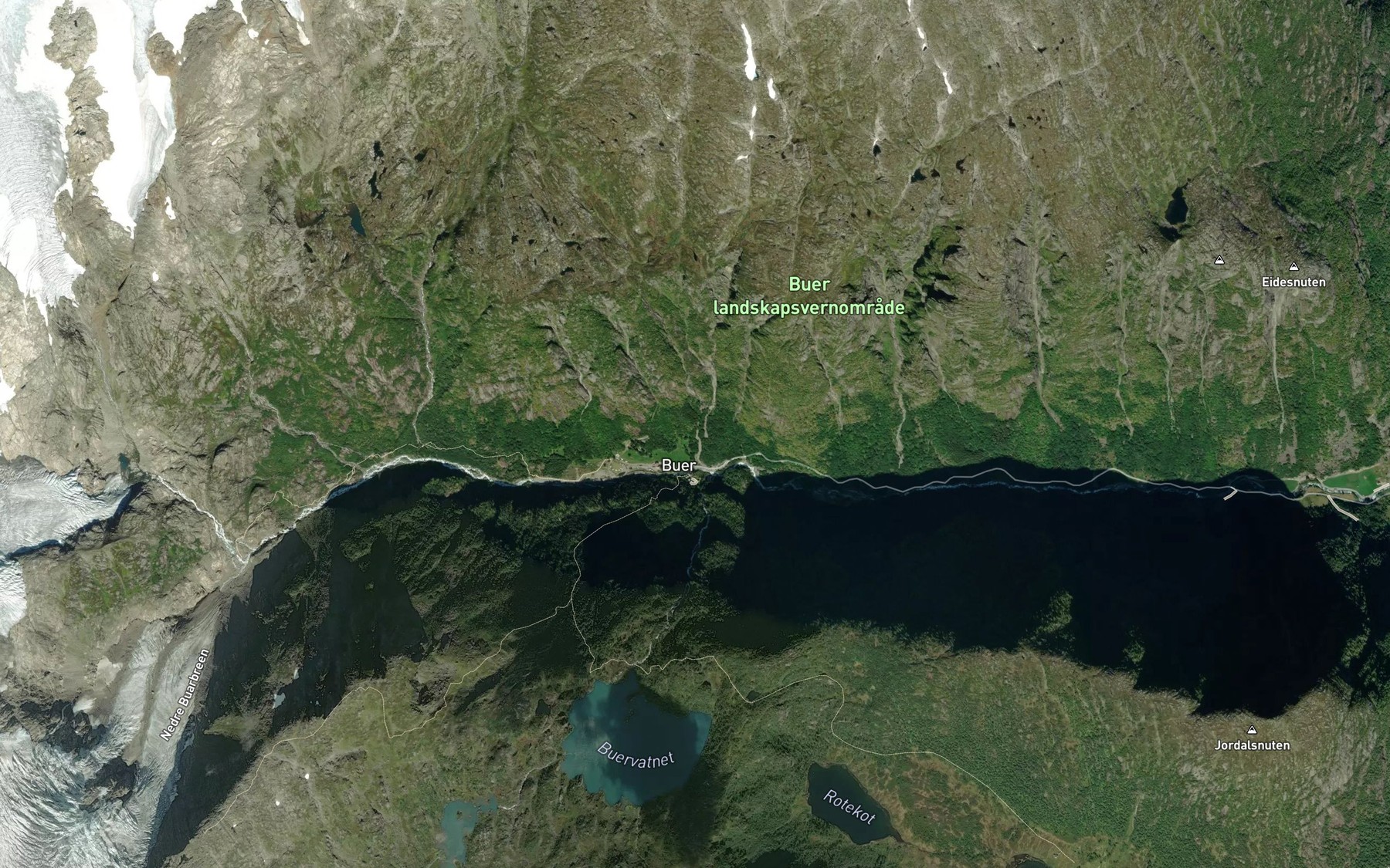 Satellite map of the Tindabekken