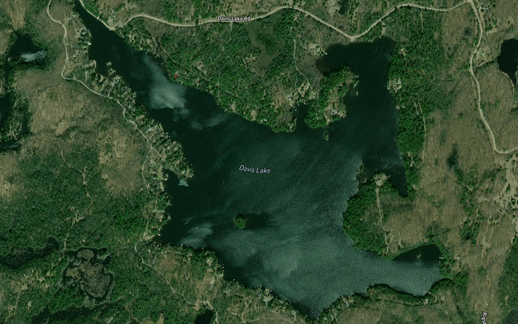 Satellite map of the Davis Lake