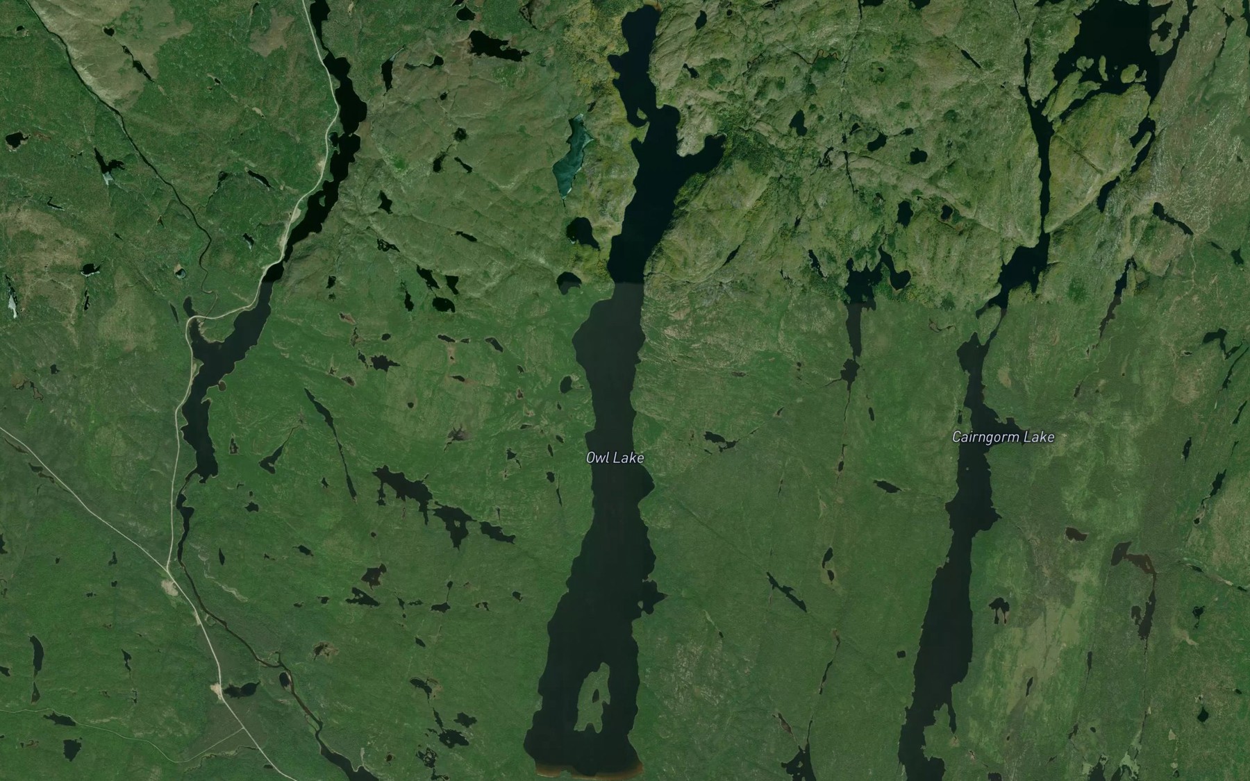 Satellite map of the Owl Lake