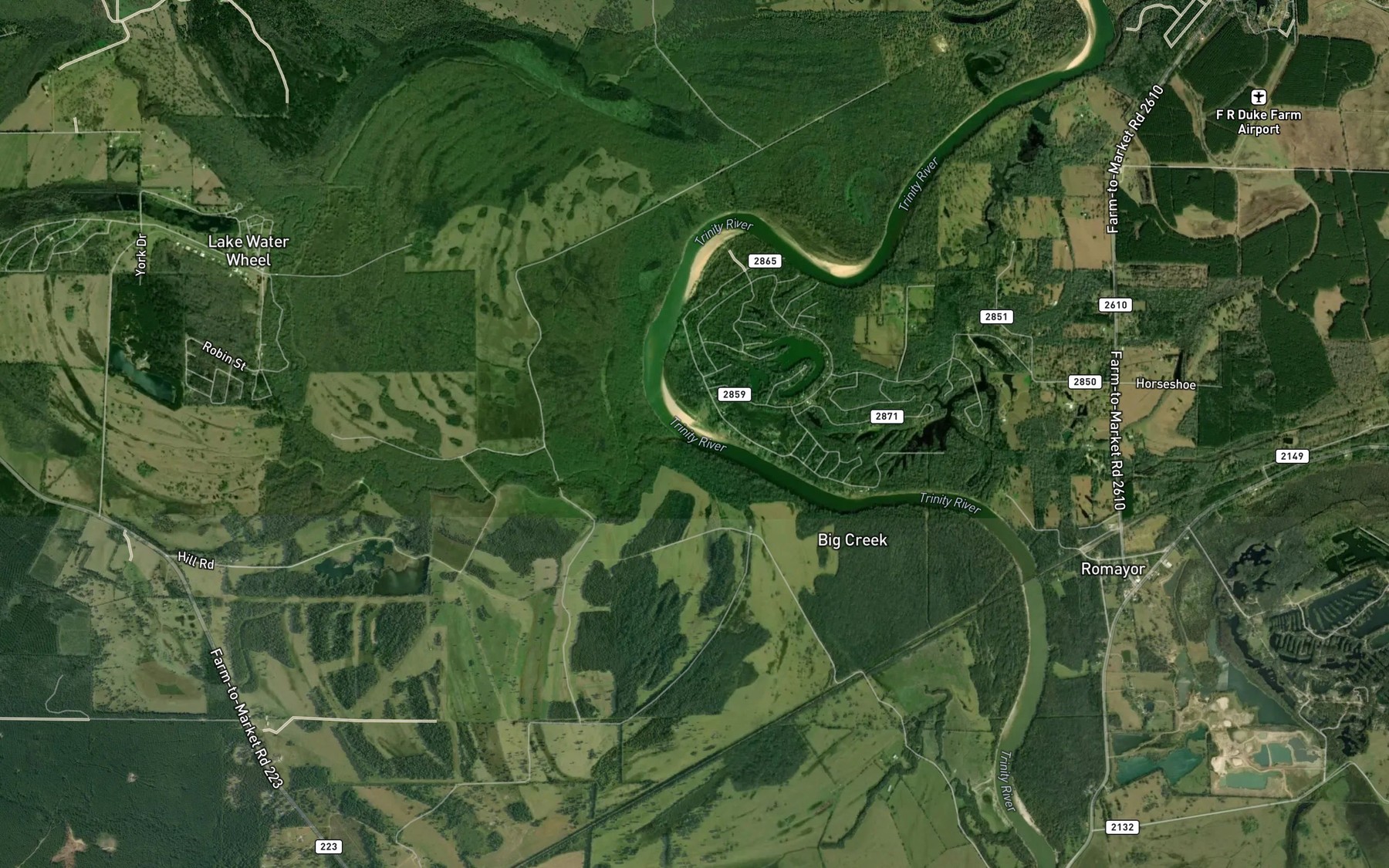 Satellite map of the Big Creek