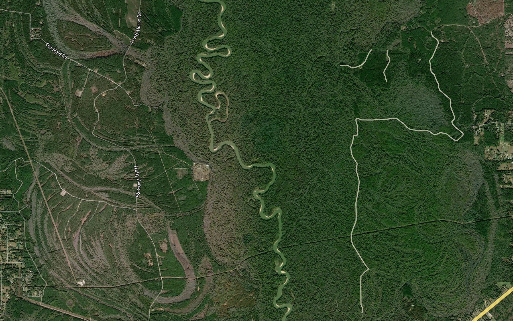 Satellite map of the Almond Hole