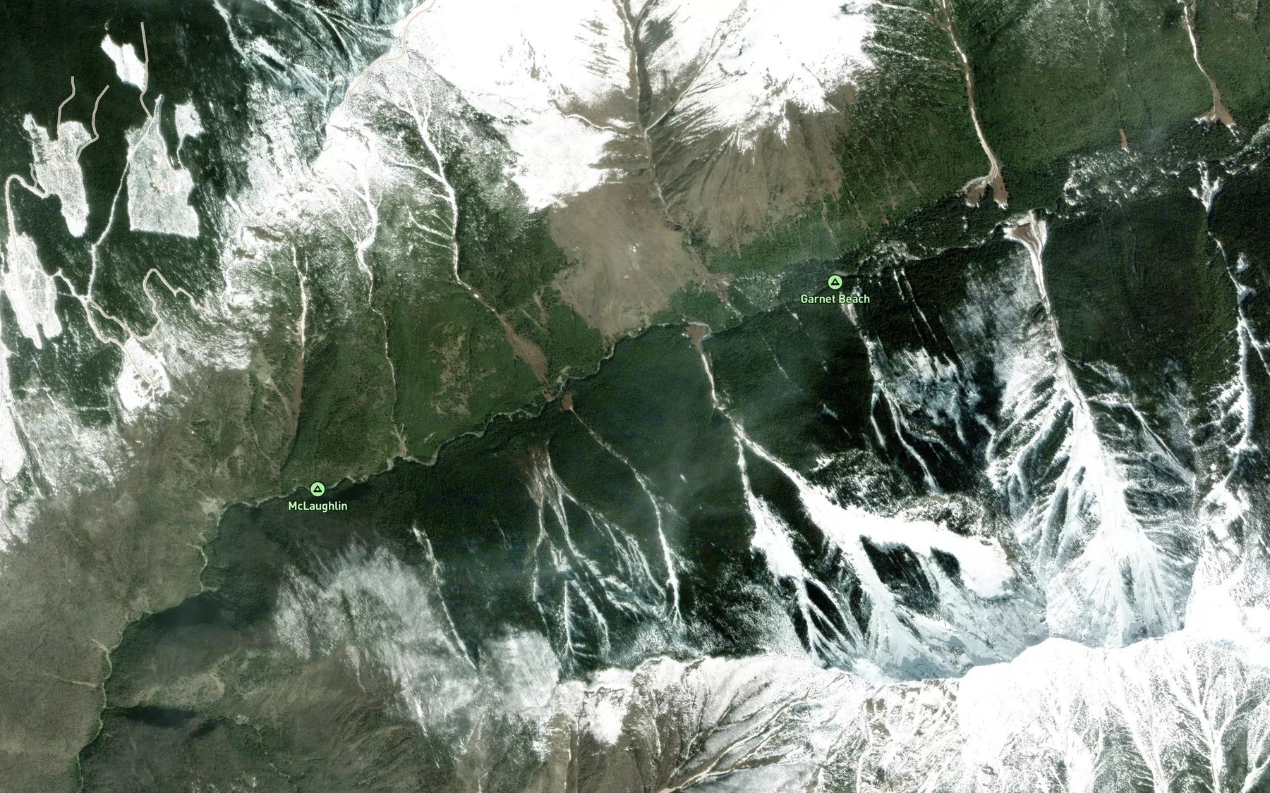 Satellite map of the McLaughlin Creek