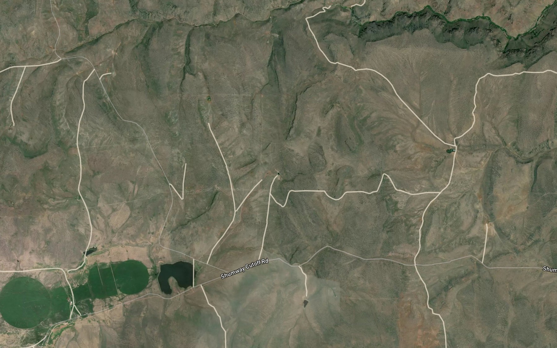 Satellite map of the Caterpillar Butte Reservoir
