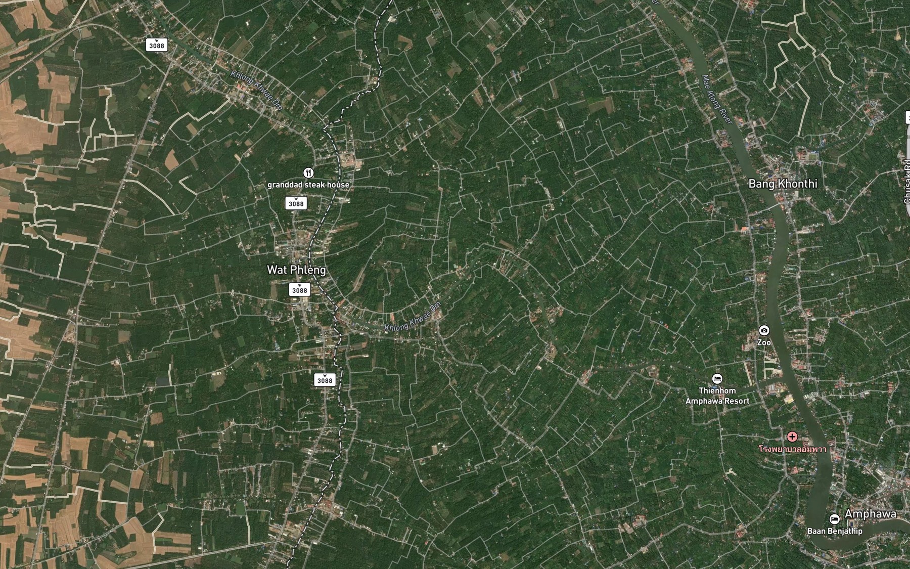 Satellite map of the Khlong Bang Khun