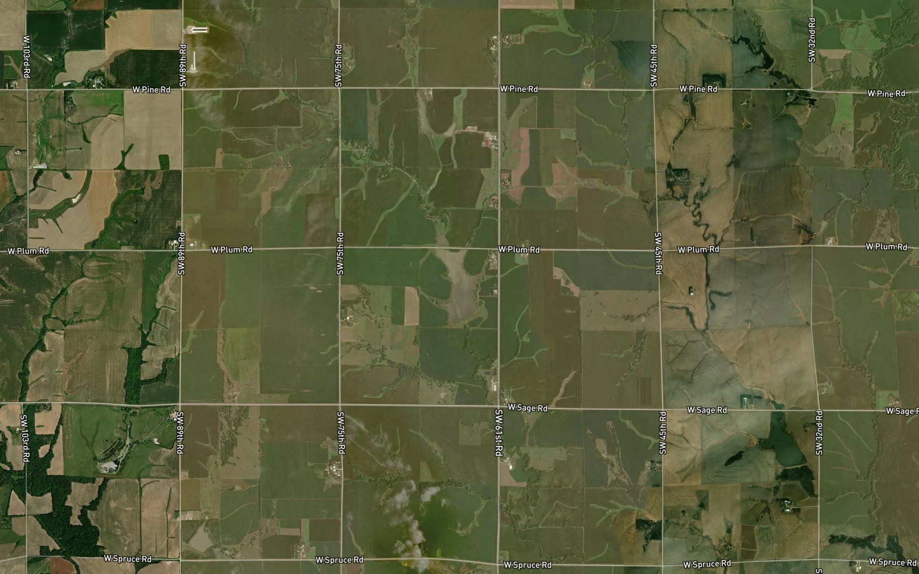 Satellite map of the Ash Lake