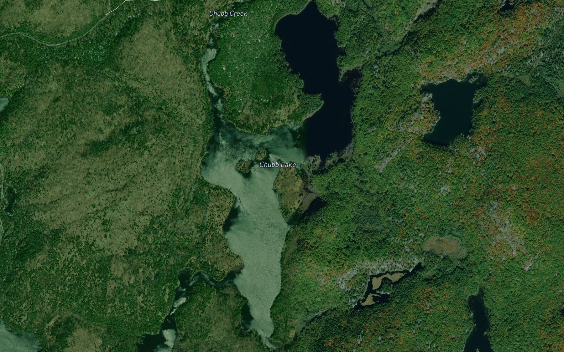 Satellite map of the Chubb Lake
