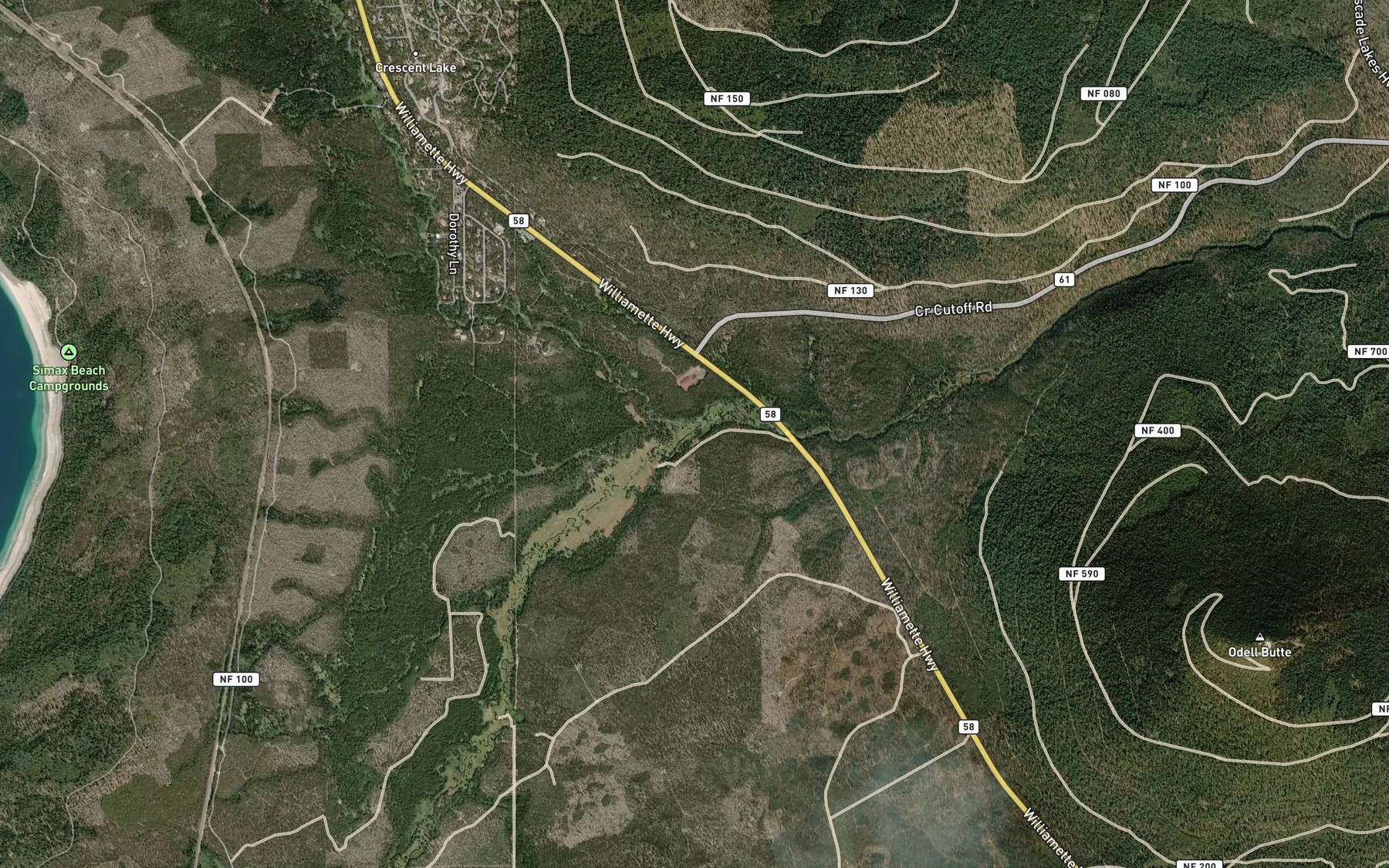 Satellite map of the Big Marsh Creek