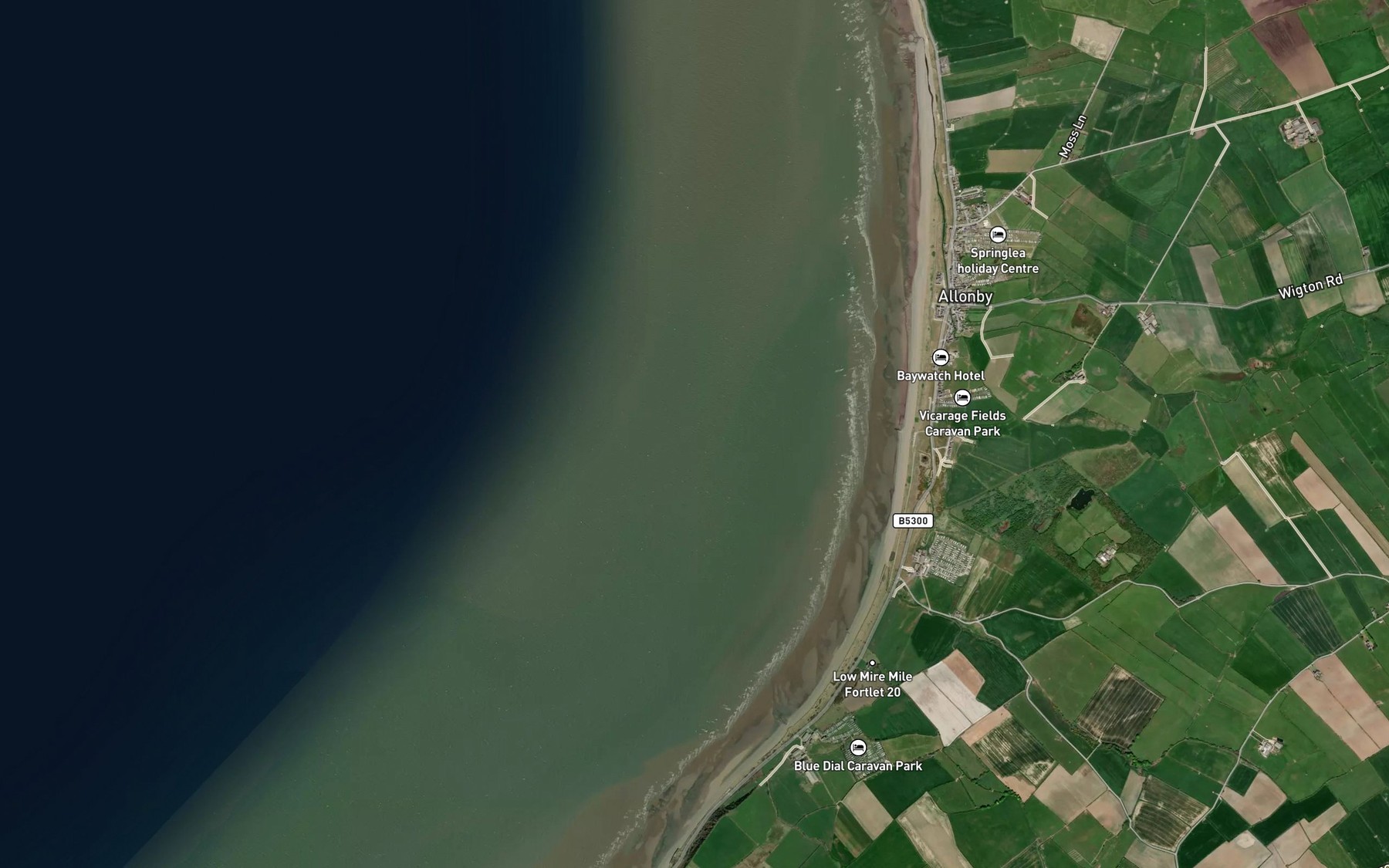Satellite map of the Allonby Bay